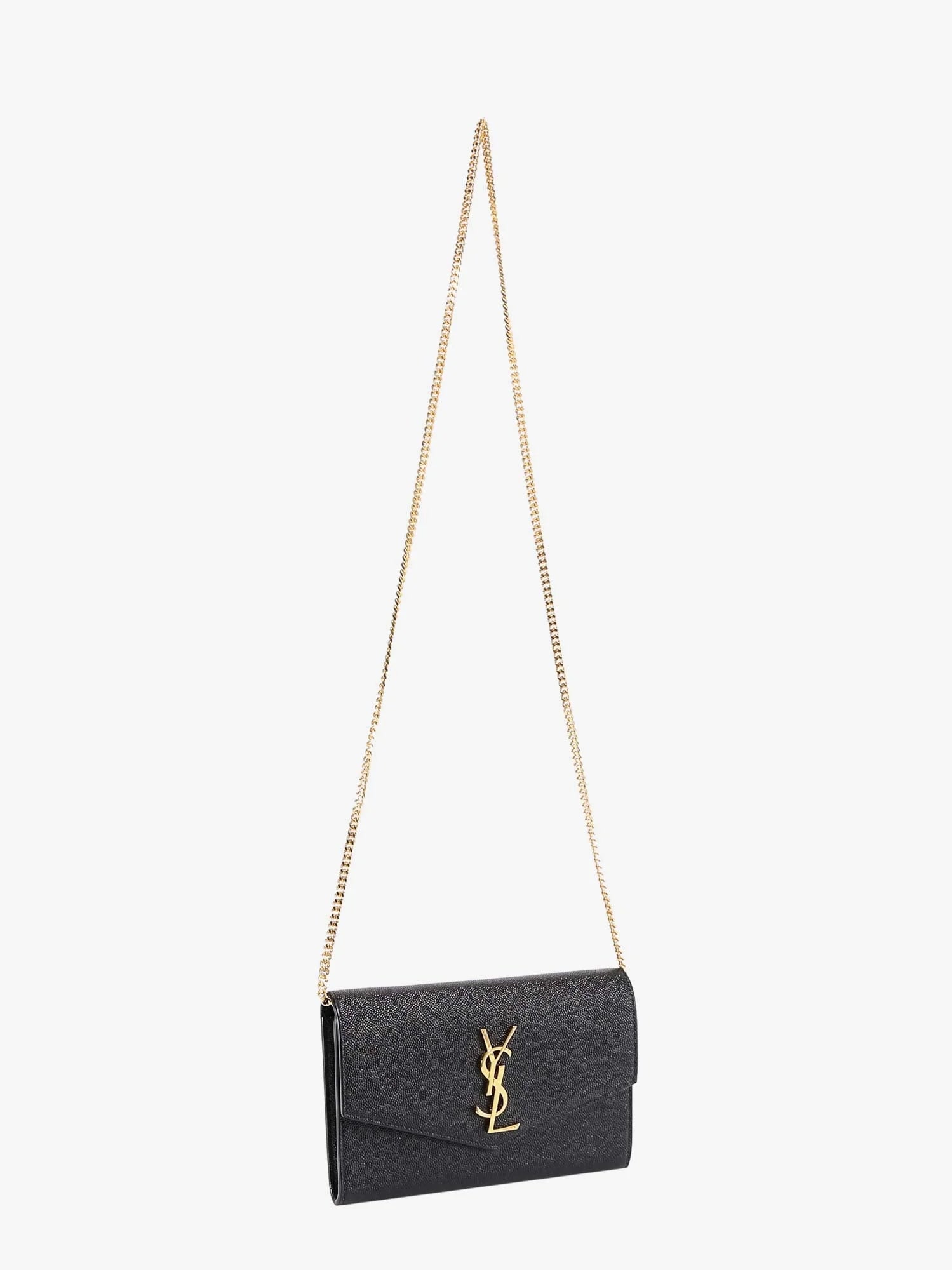 Leather crossbody bag with metal Cassandre logo