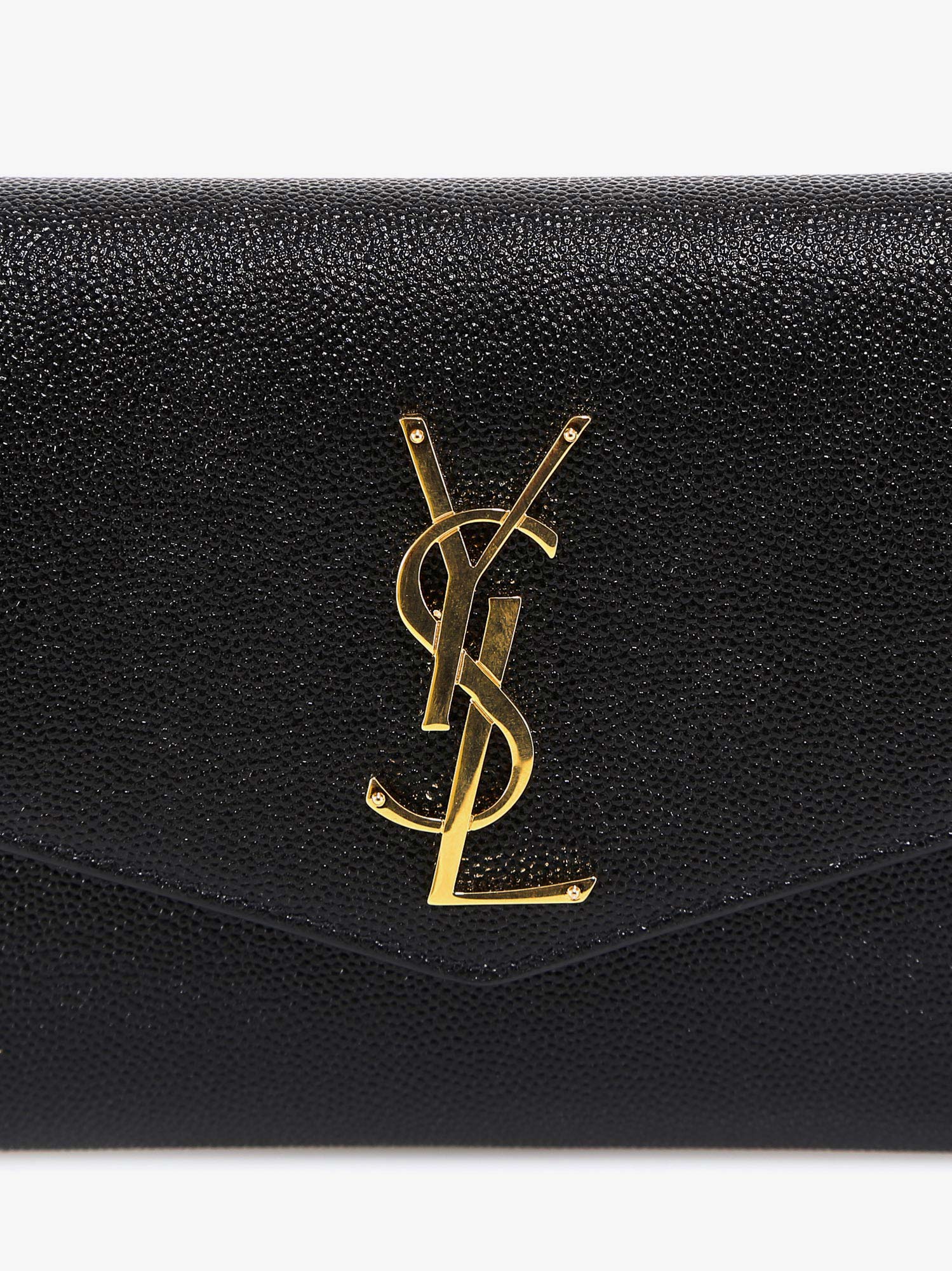 Leather crossbody bag with metal Cassandre logo