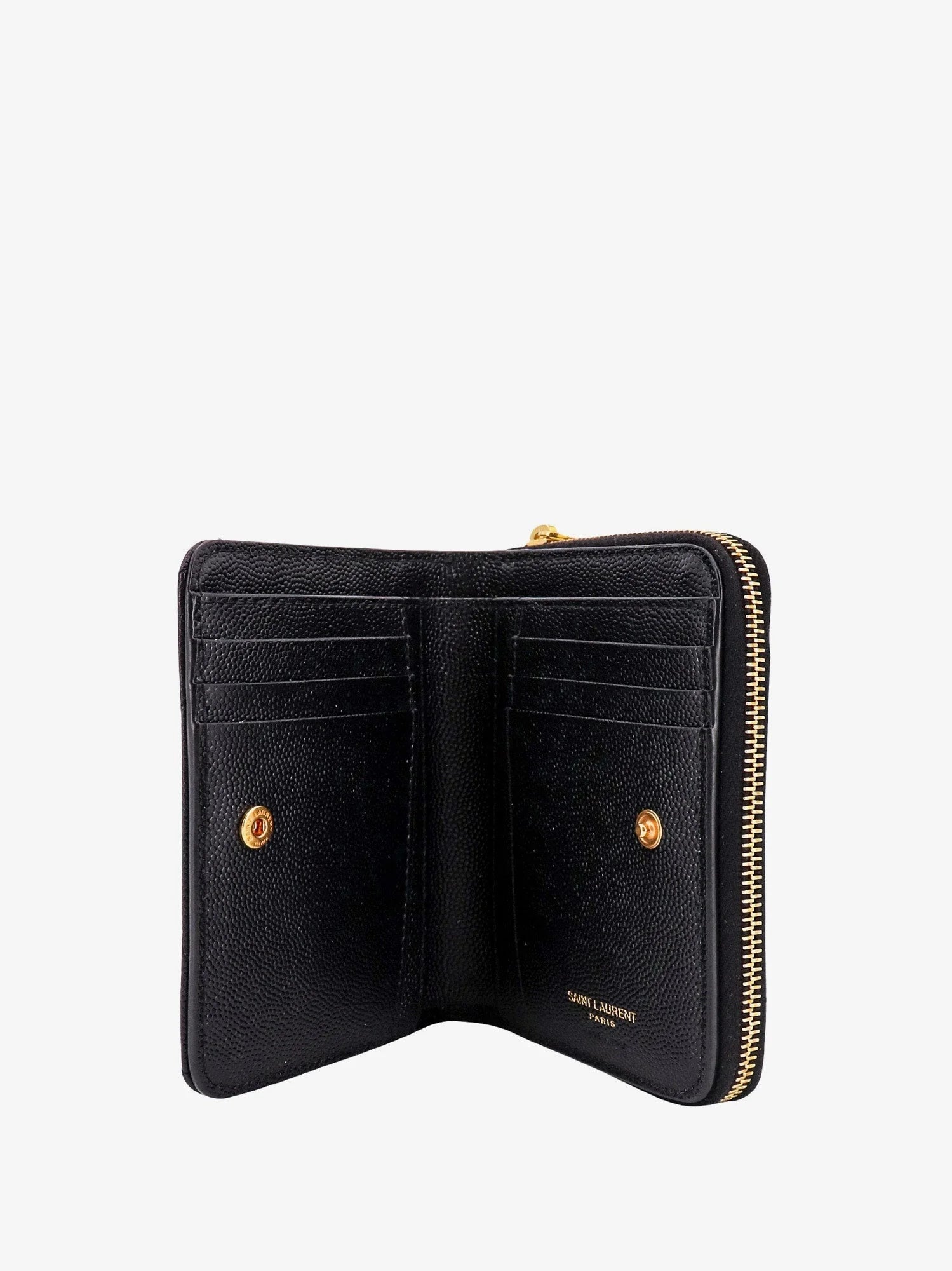 Quilted leather wallet with metal Cassandre logo