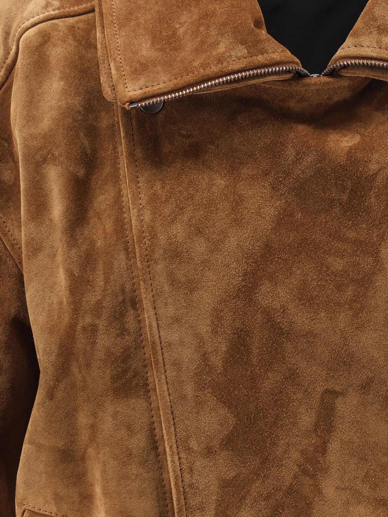 Oversized vintage split-leather jacket