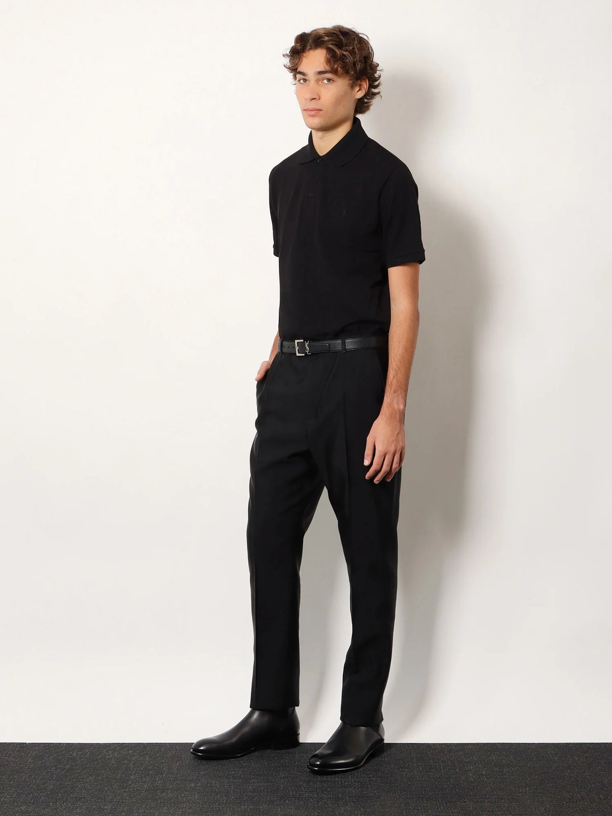 Cotton blend polo shirt with Cassandre embroidery