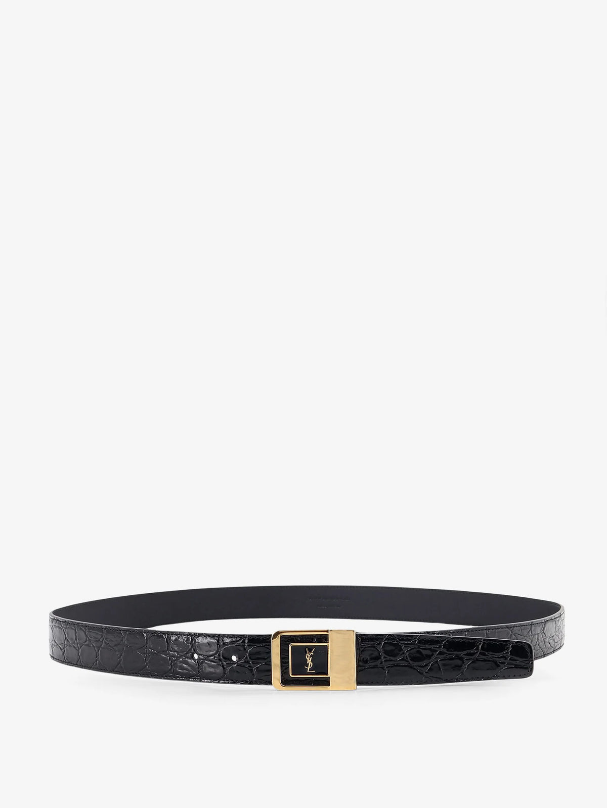 La 66 crocodile-embossed leather belt