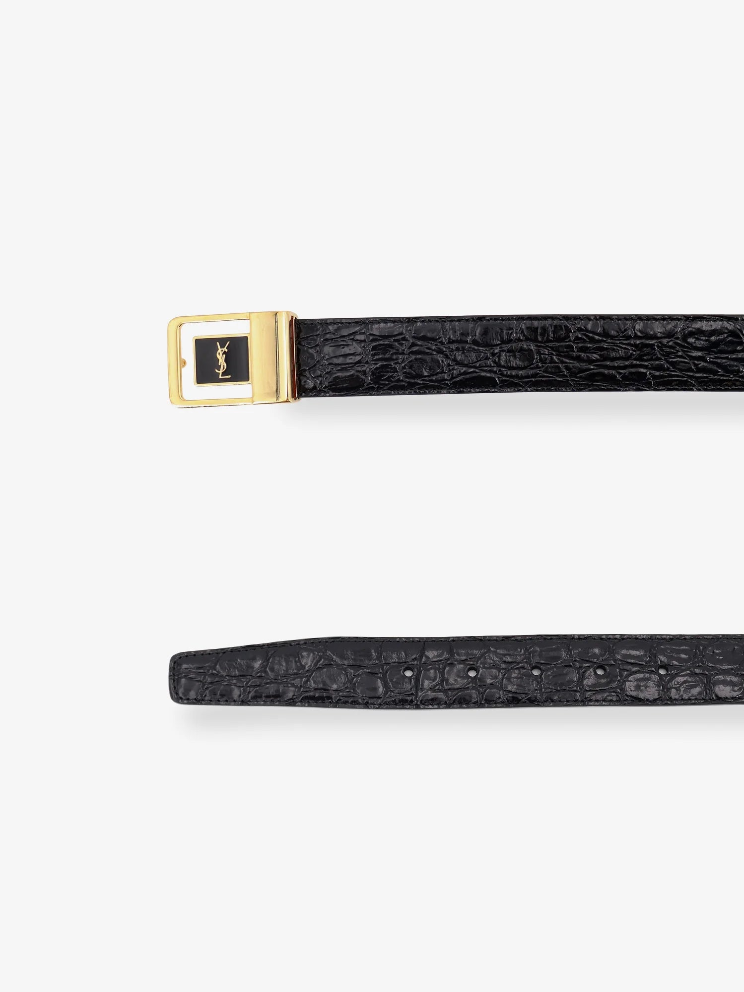 La 66 crocodile-embossed leather belt