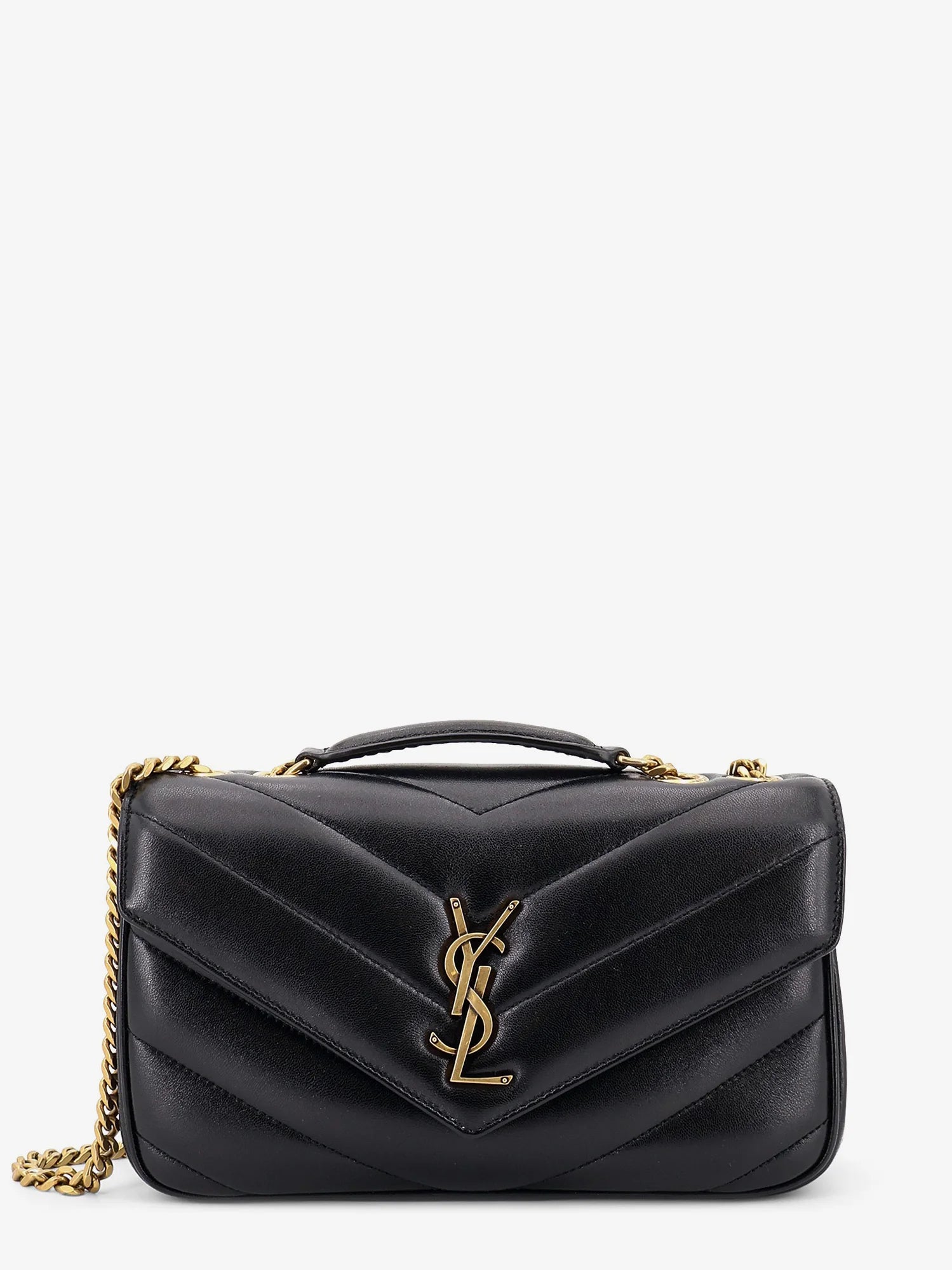 Loulou leather shoulder bag with metal Cassandre logo