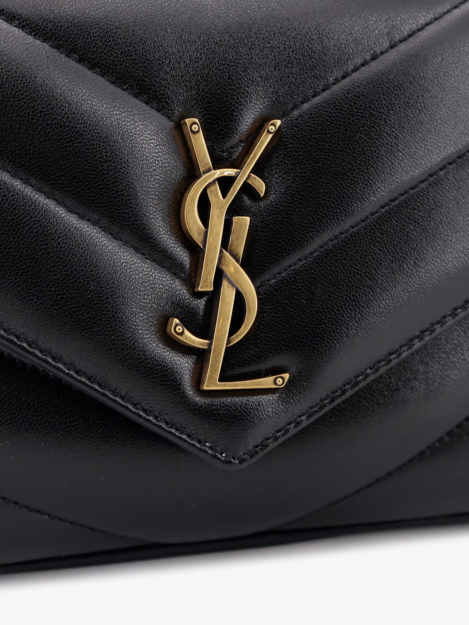 Loulou leather shoulder bag with metal Cassandre logo