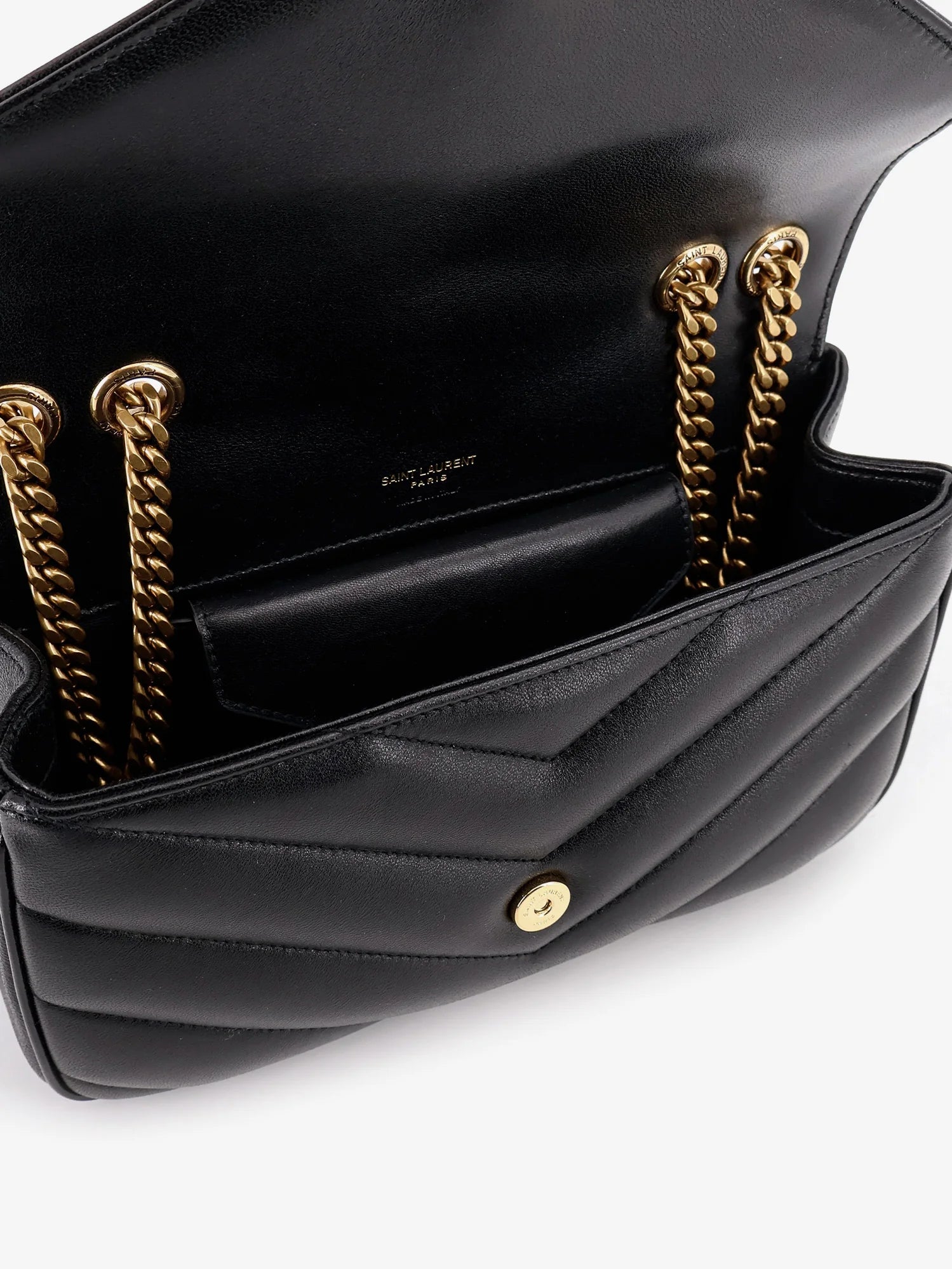Loulou leather shoulder bag with metal Cassandre logo