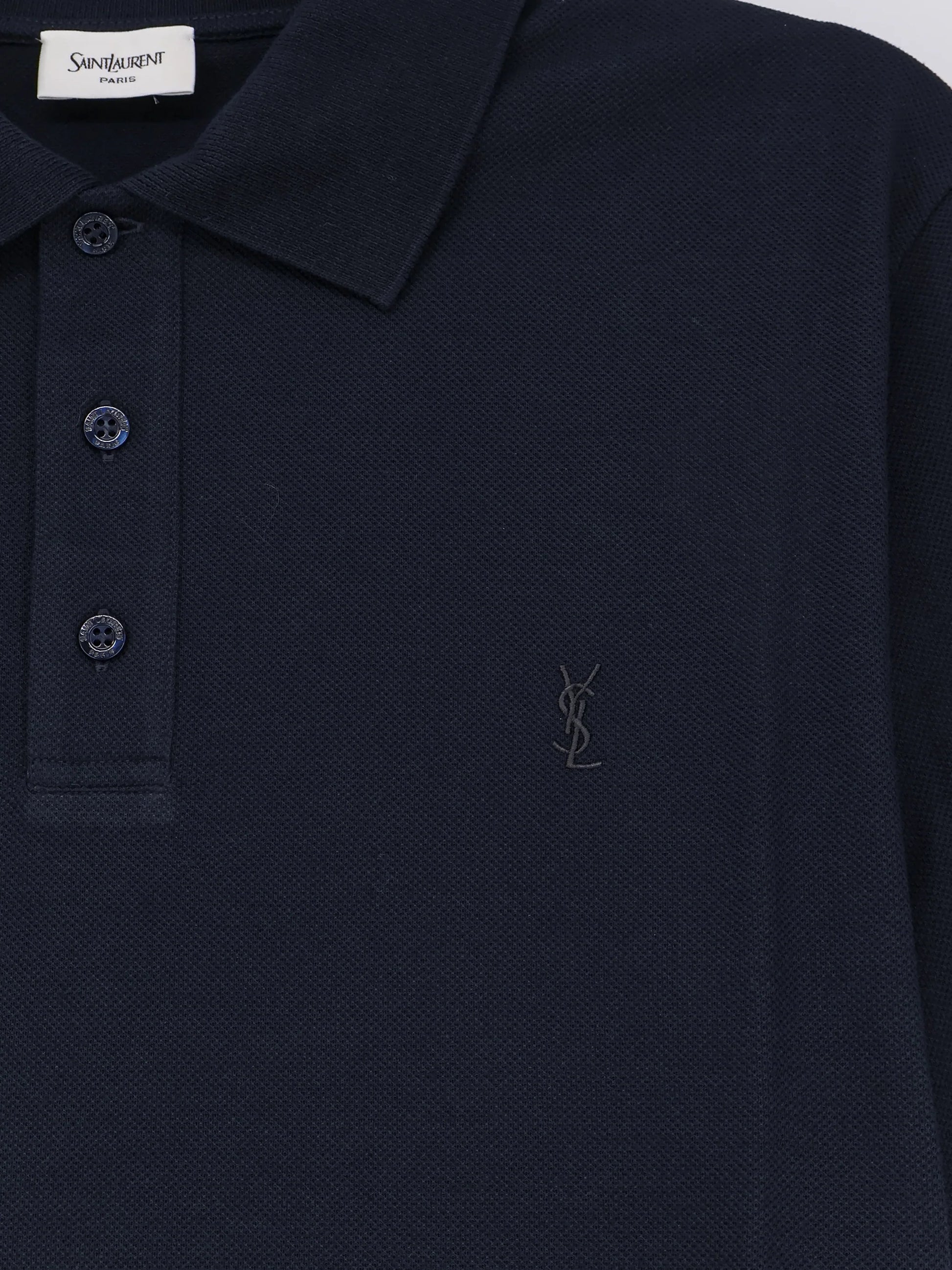 Piqué cotton polo shirt with Cassandre embroidery