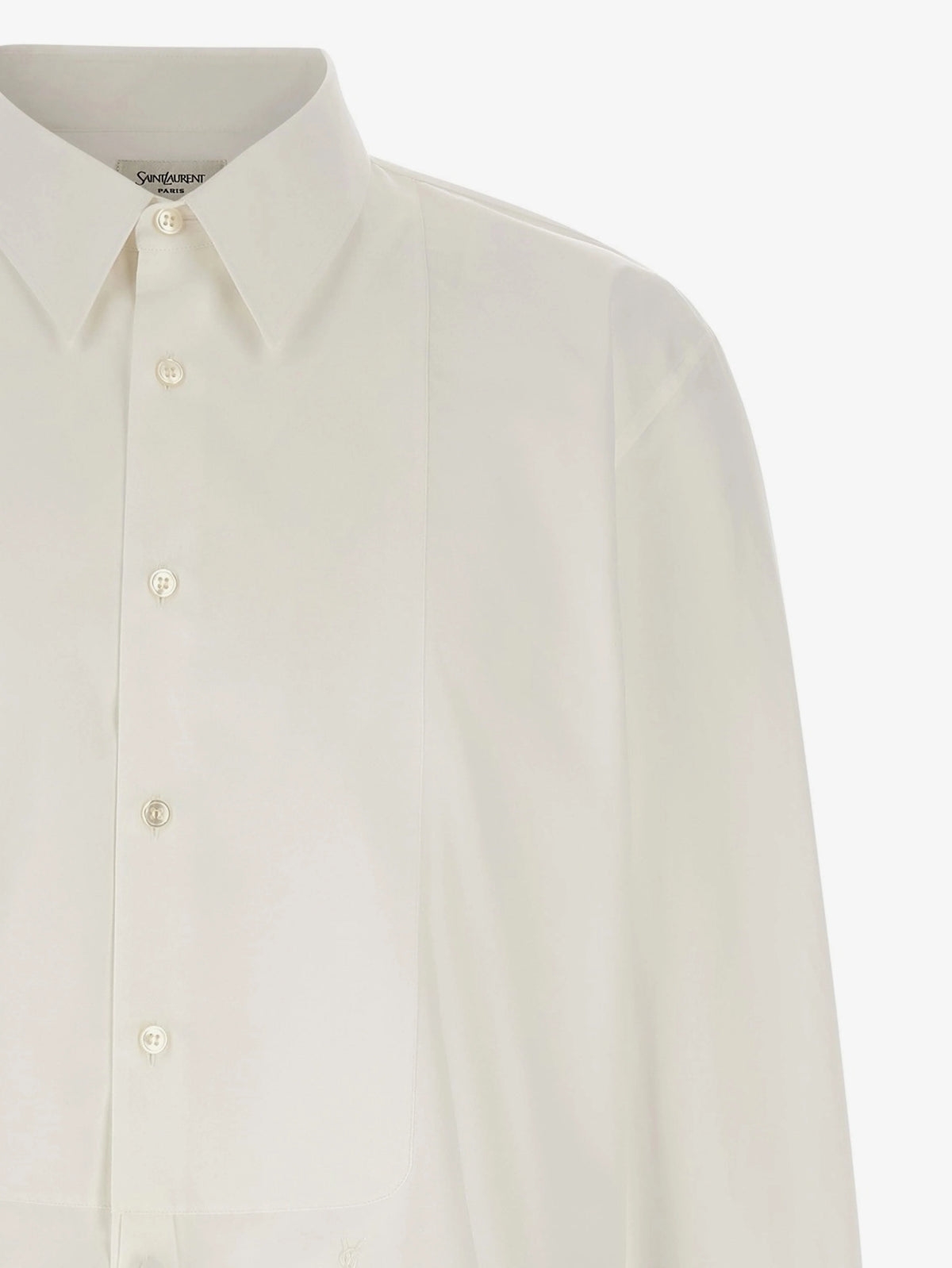 Cotton shirt with plastron