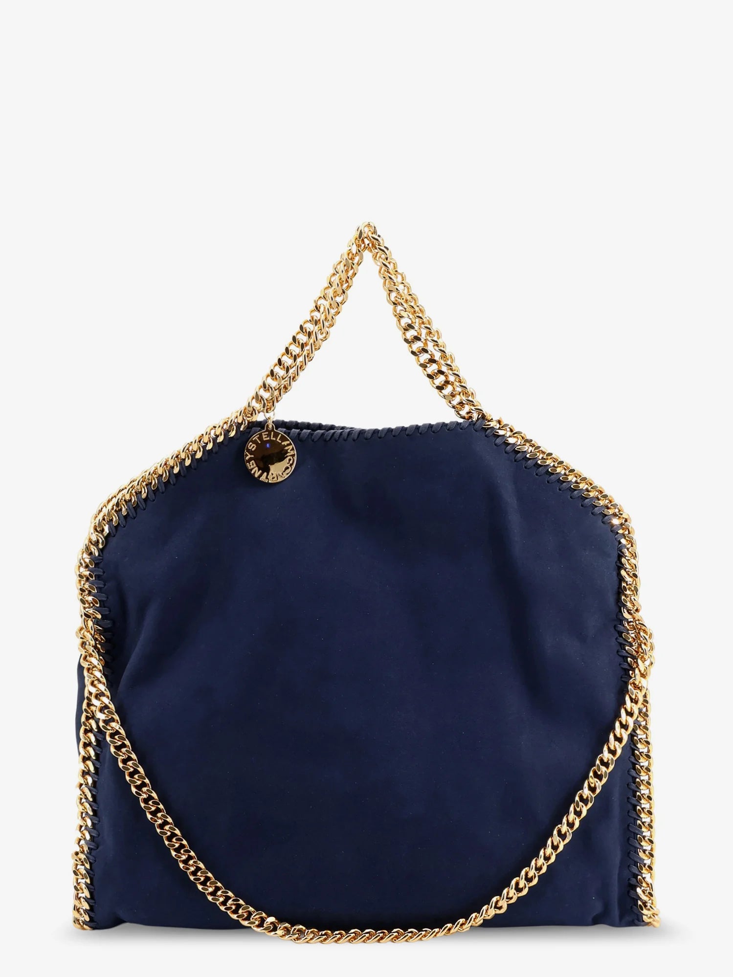 Falabella alter suede shoulder bag with metal profiles