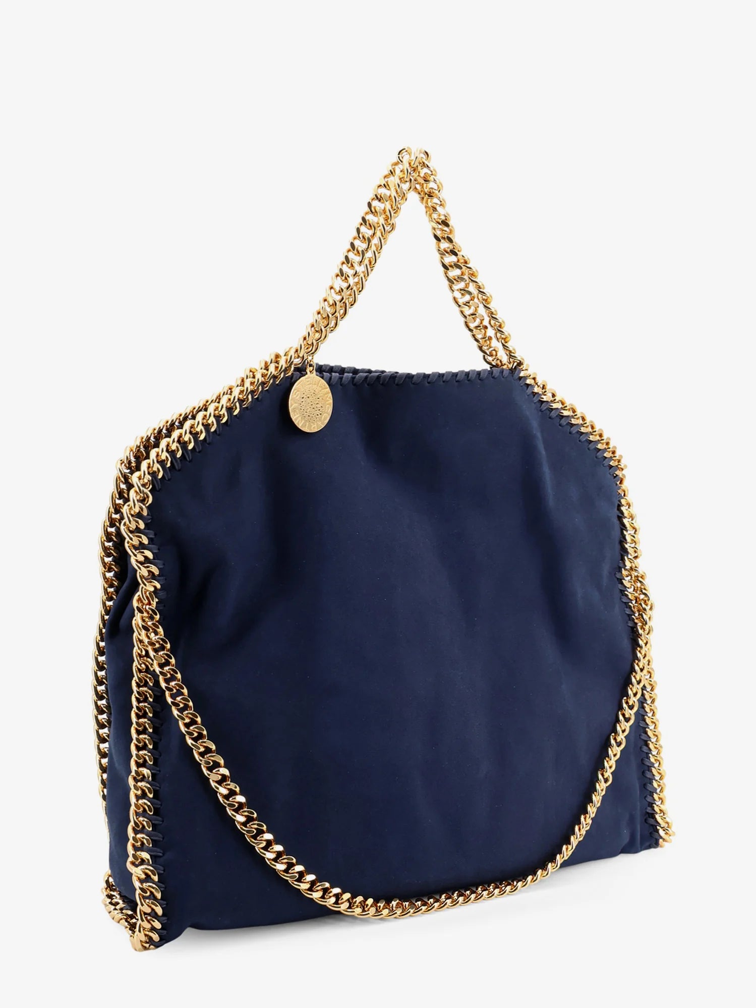 Falabella alter suede shoulder bag with metal profiles