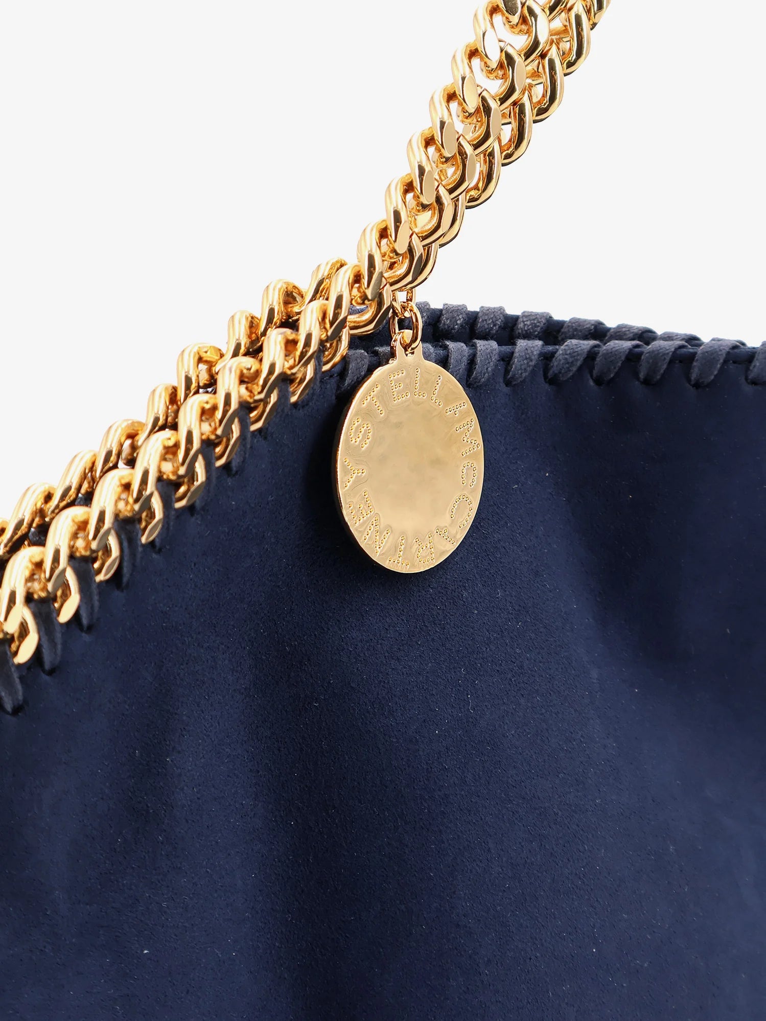 Falabella alter suede shoulder bag with metal profiles