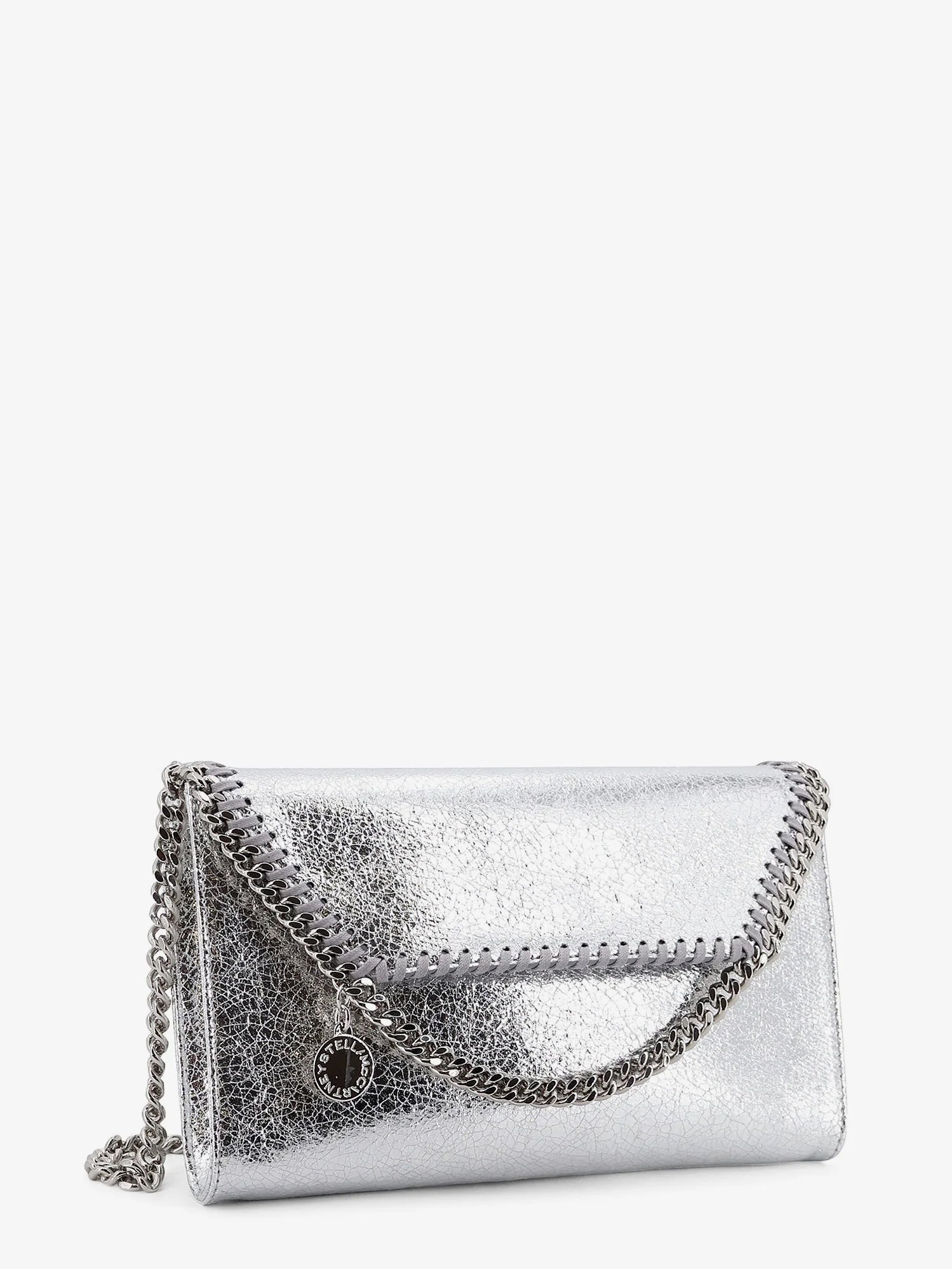 Falabella metallic fabric crossbody bag