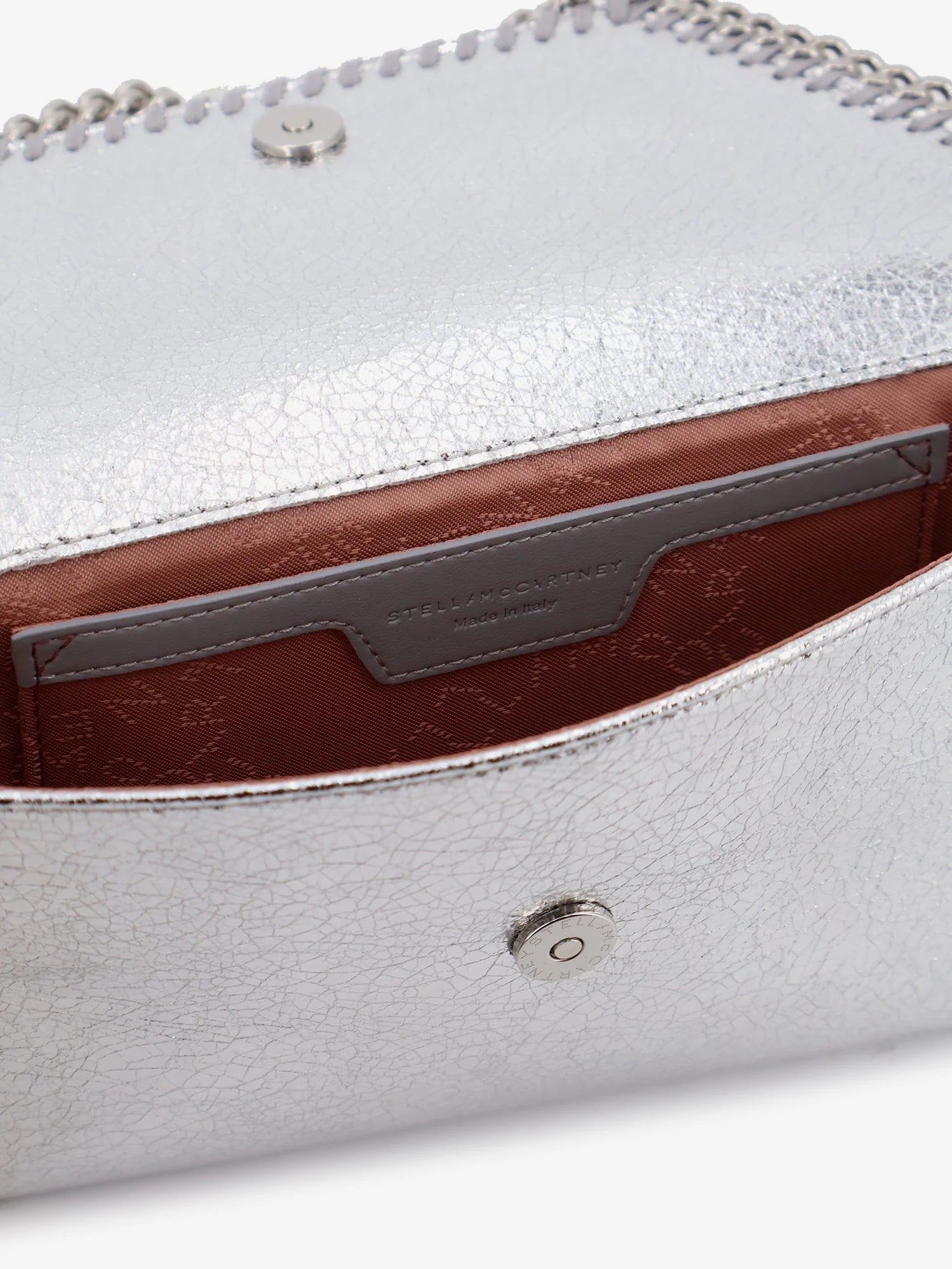 Falabella metallic fabric crossbody bag