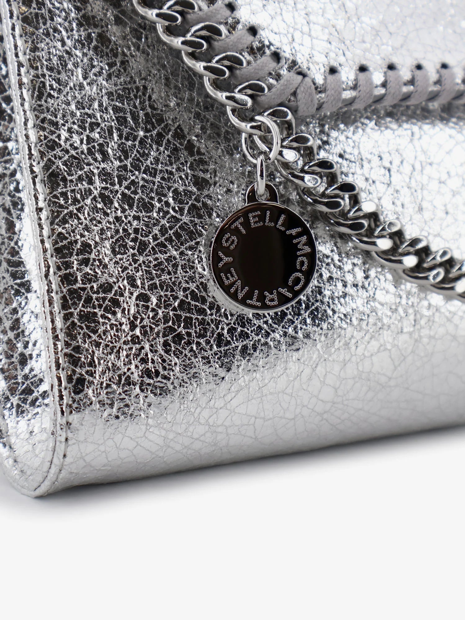 Falabella metallic fabric crossbody bag