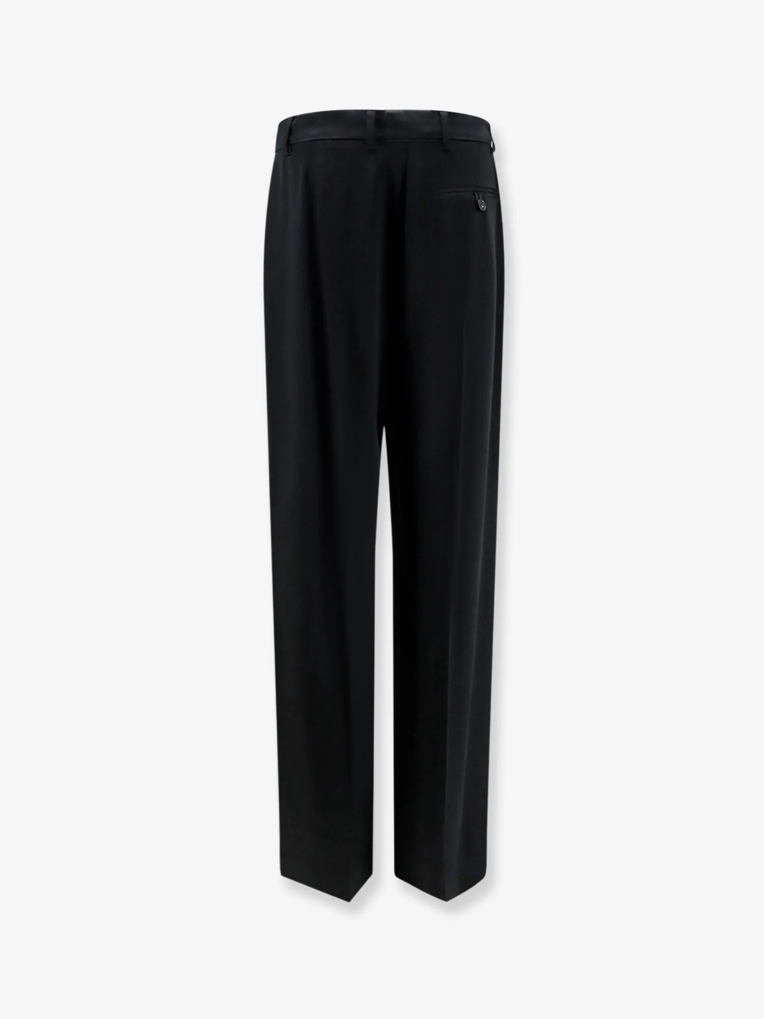 Pleated Straight Satin Trousers