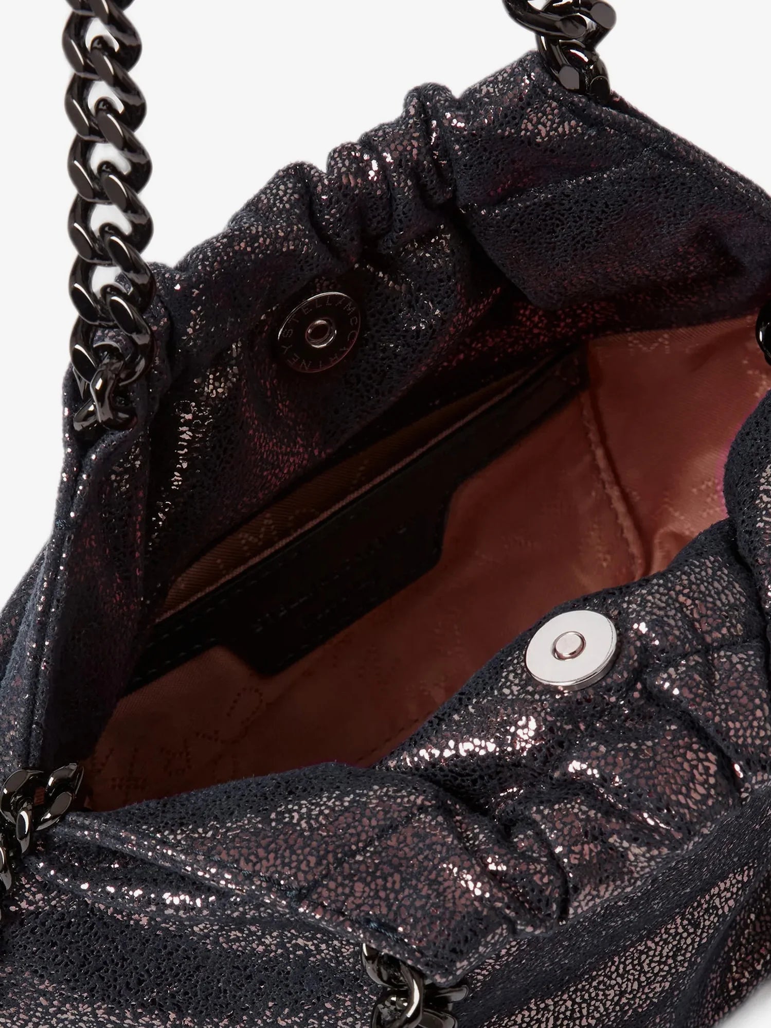 Falabella Eco Shiny Dotted Chamois Fabric Shoulder Bag