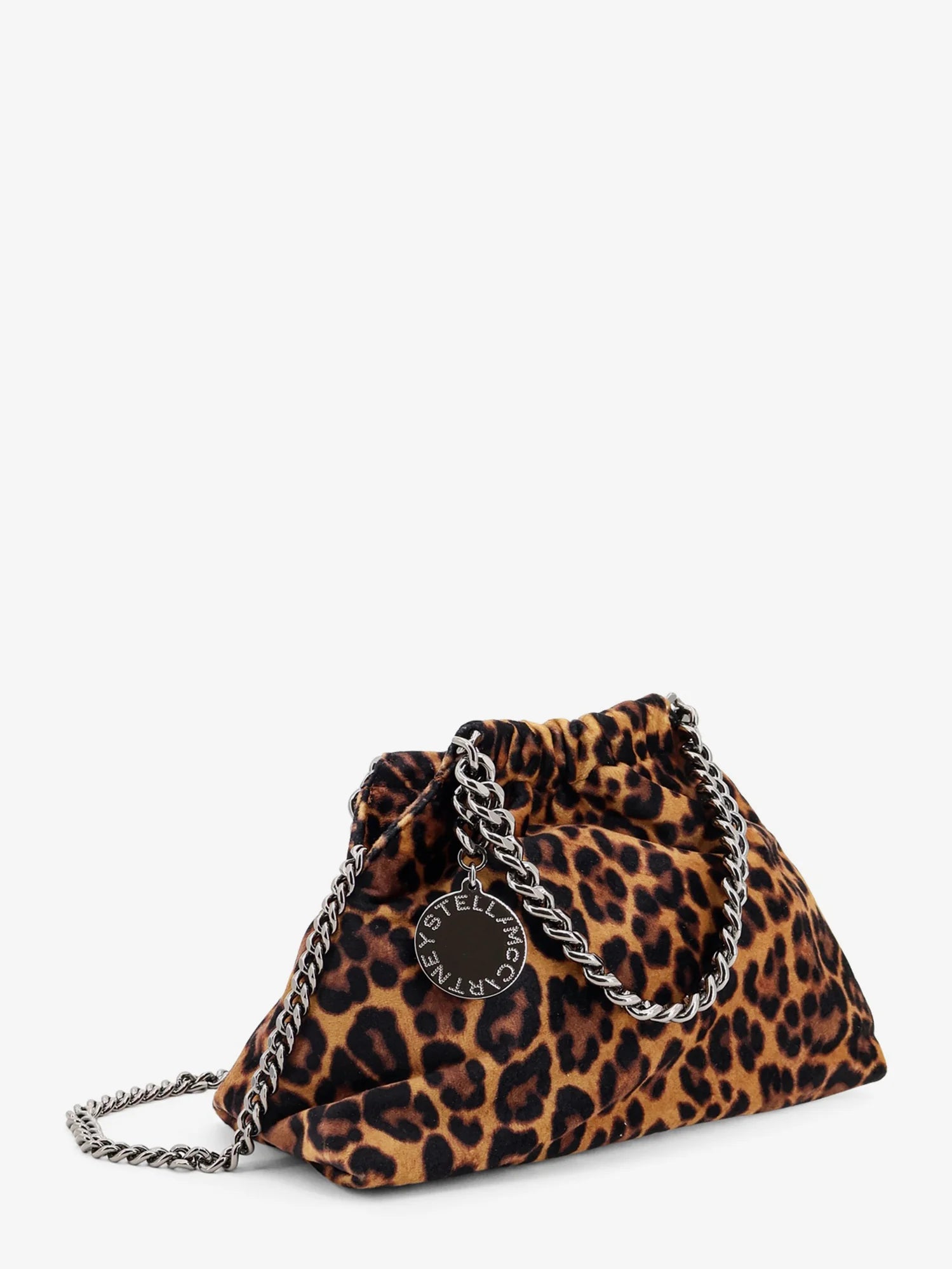 Falabella Mini leopard print velvet crossbody bag