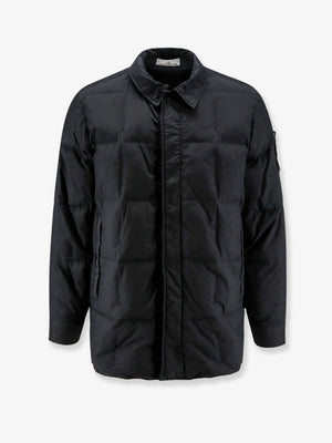 Garment Dyed Crinkle Reps NY  recycled nylon down jacket with side logo patch