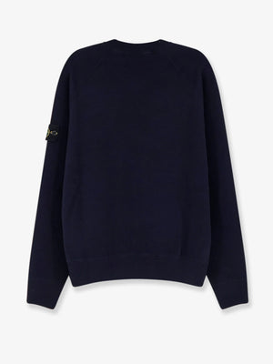 Cotton sweater with side logo patch