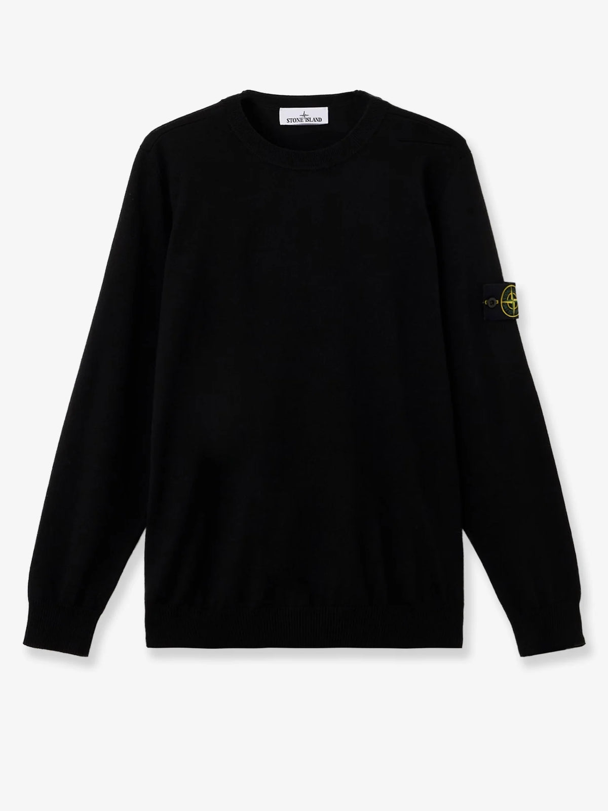 Wool sweater with side logo patch