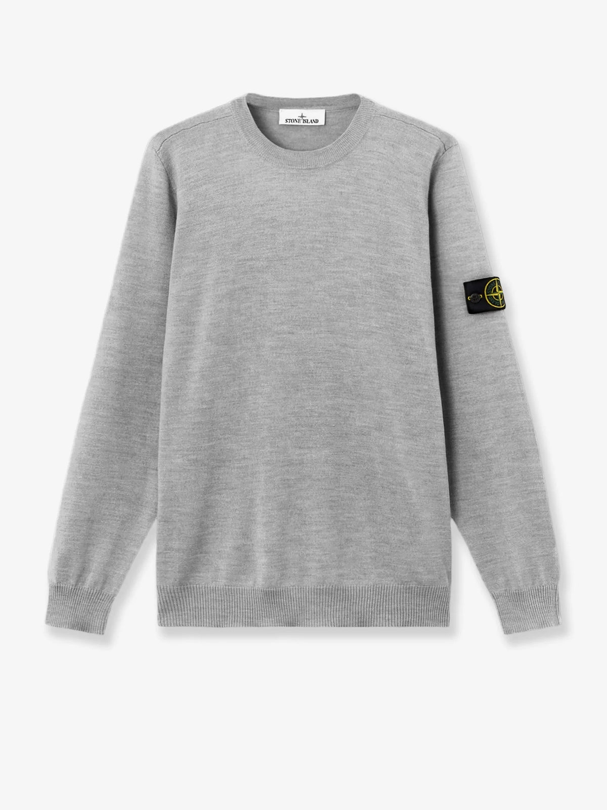 Wool sweater with side logo patch