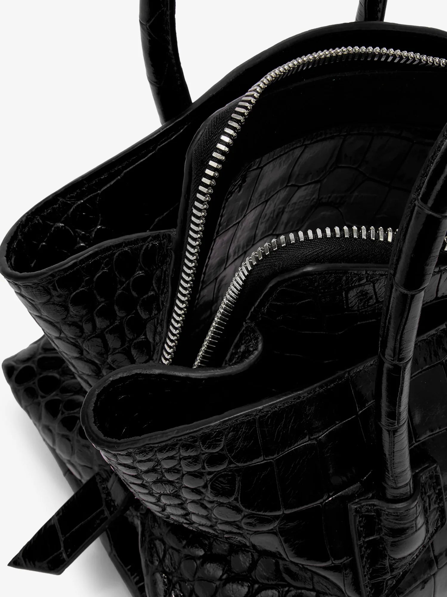 La Passeggiata Mini croco effect leather handbag