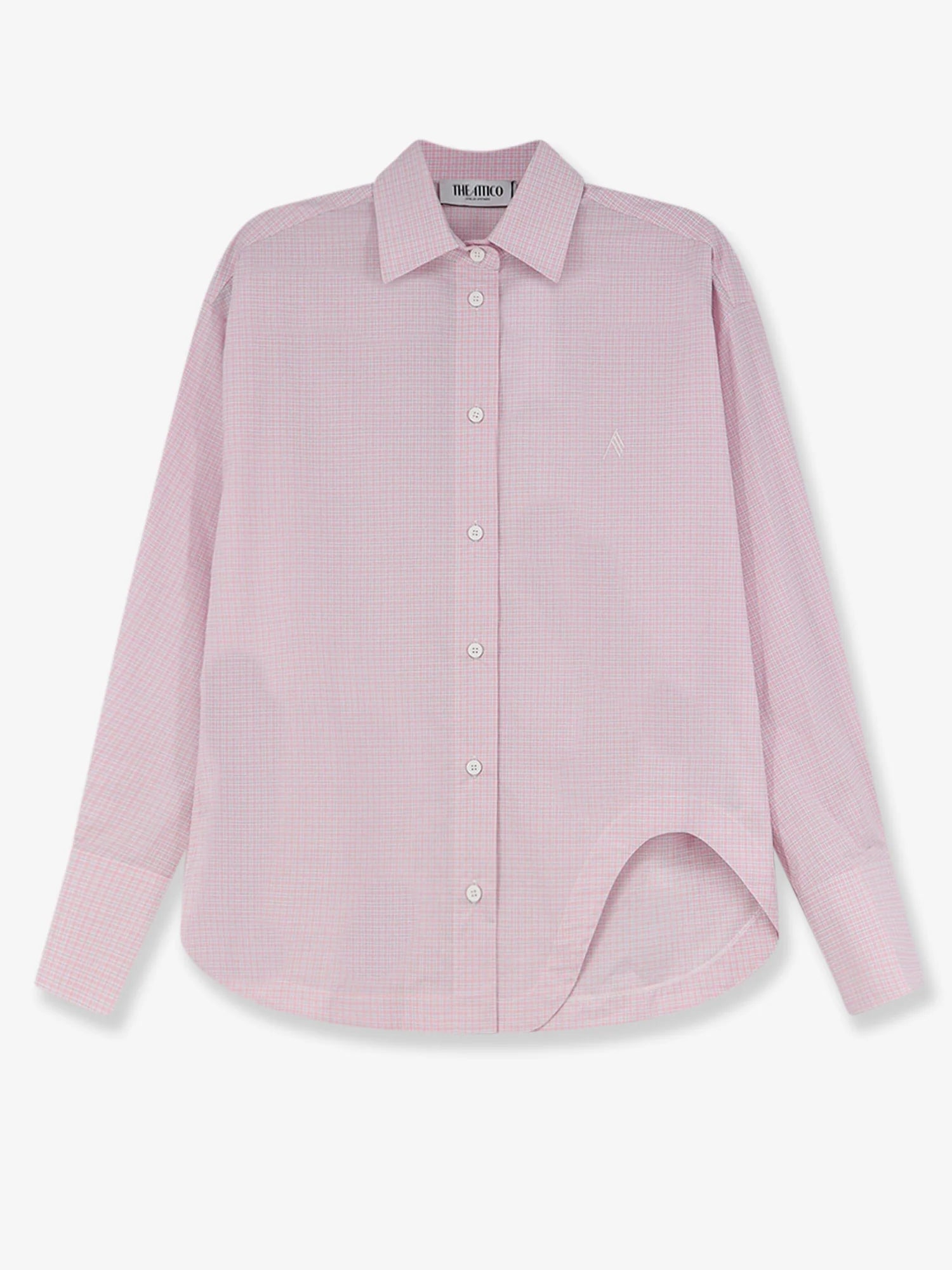 Cotton shirt with front embroidered logo