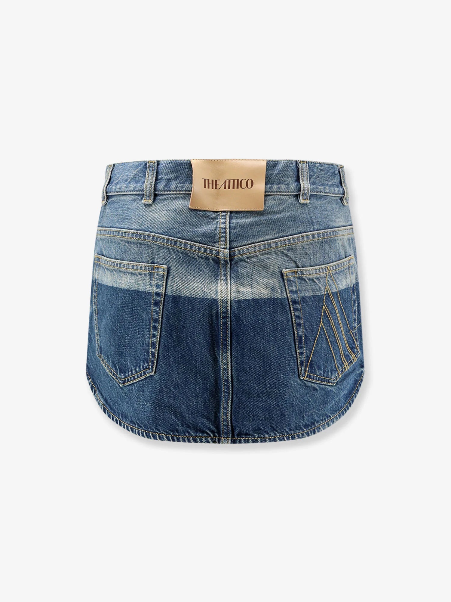 Blue denim mini skirt