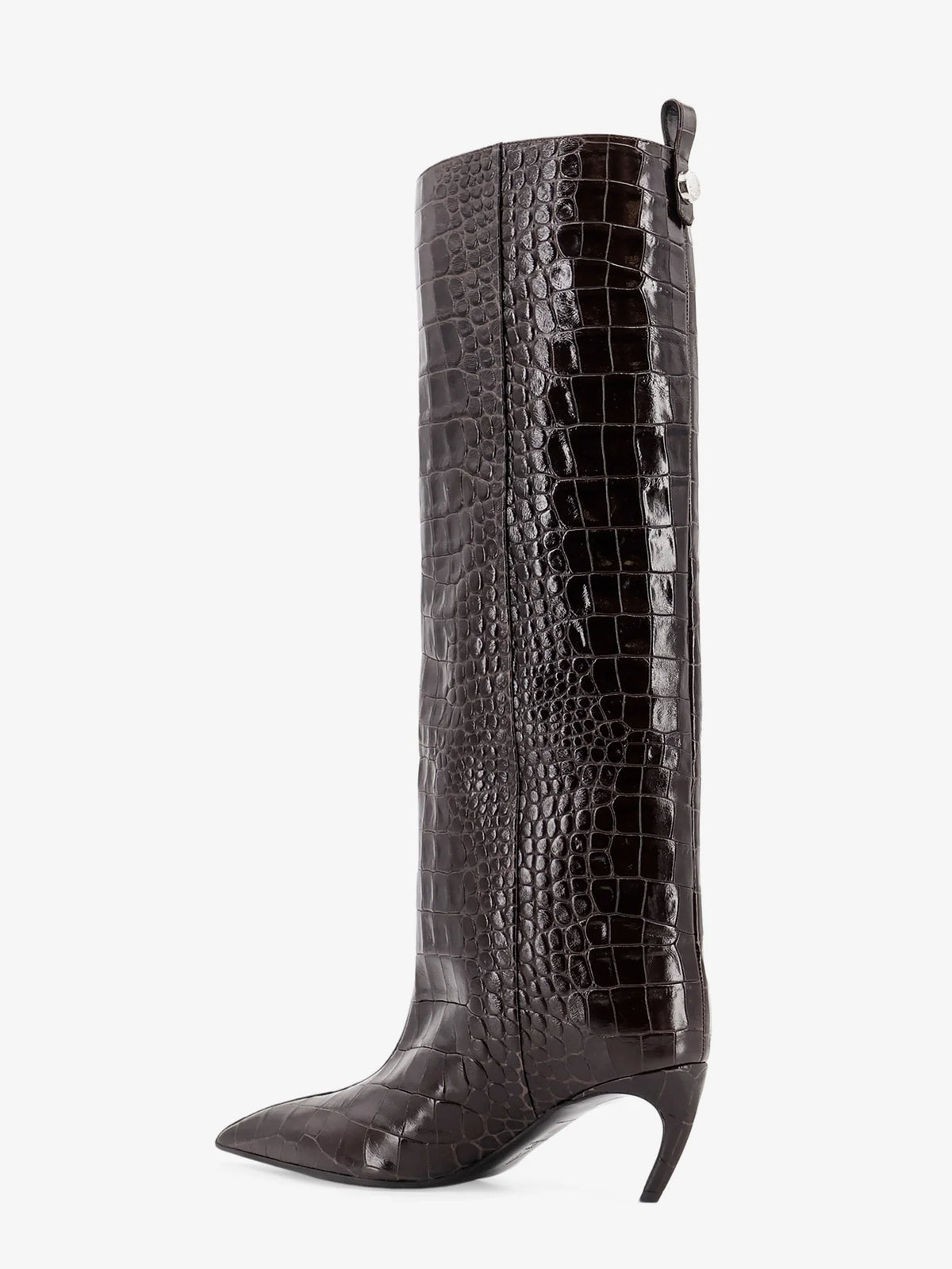 Lea boots in leather with crocodile print