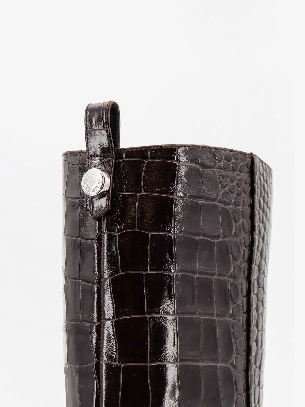 Lea boots in leather with crocodile print