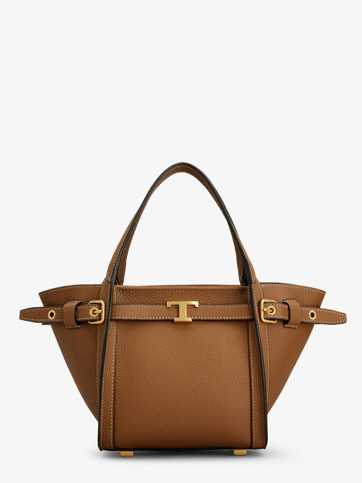 T Signature Leather Shopping Bag