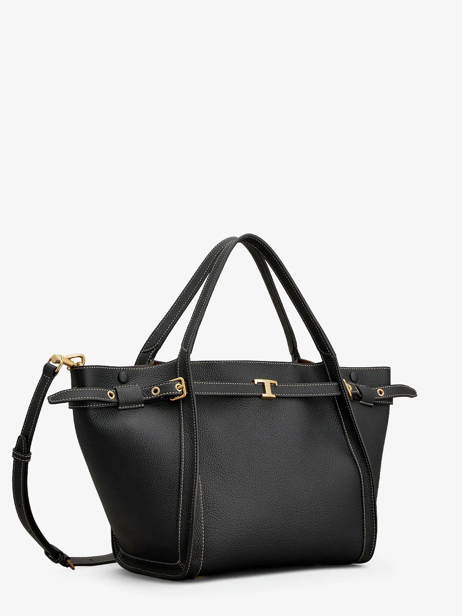 Hammered leather shopping bag
