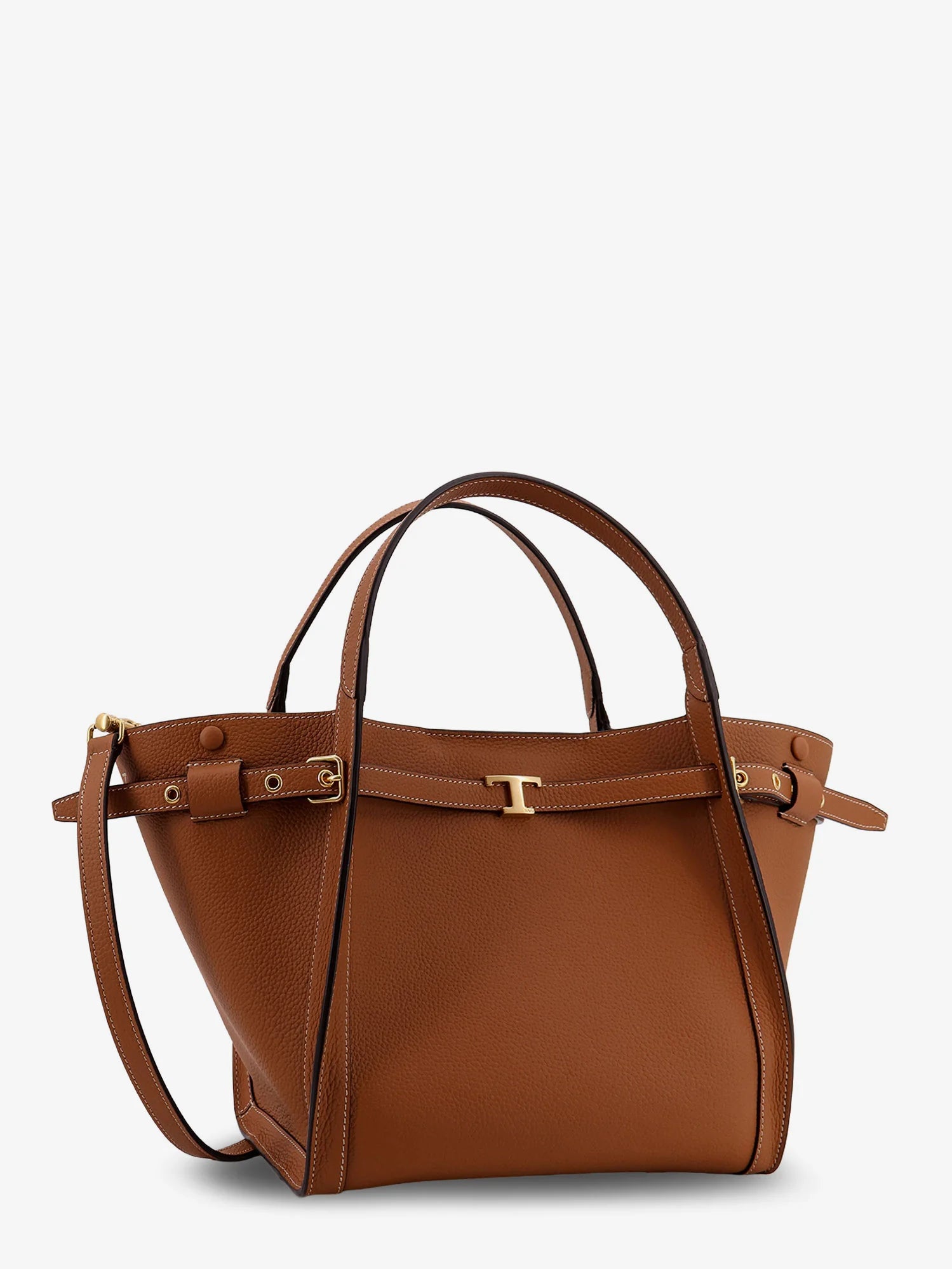 Hammered leather shopping bag