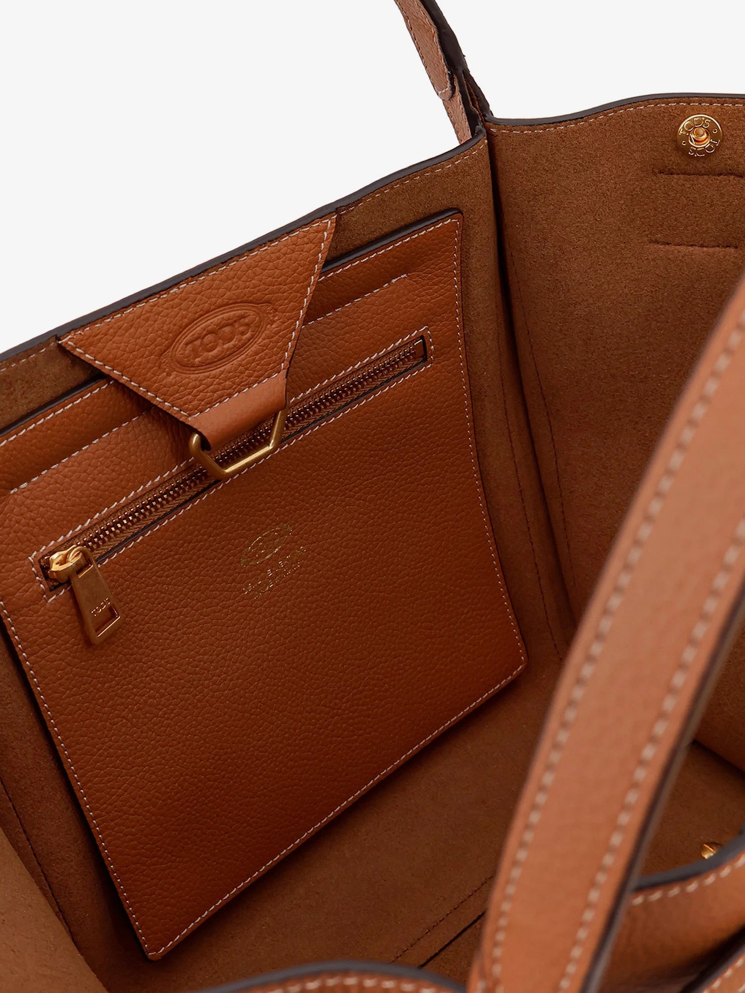 Hammered leather shopping bag
