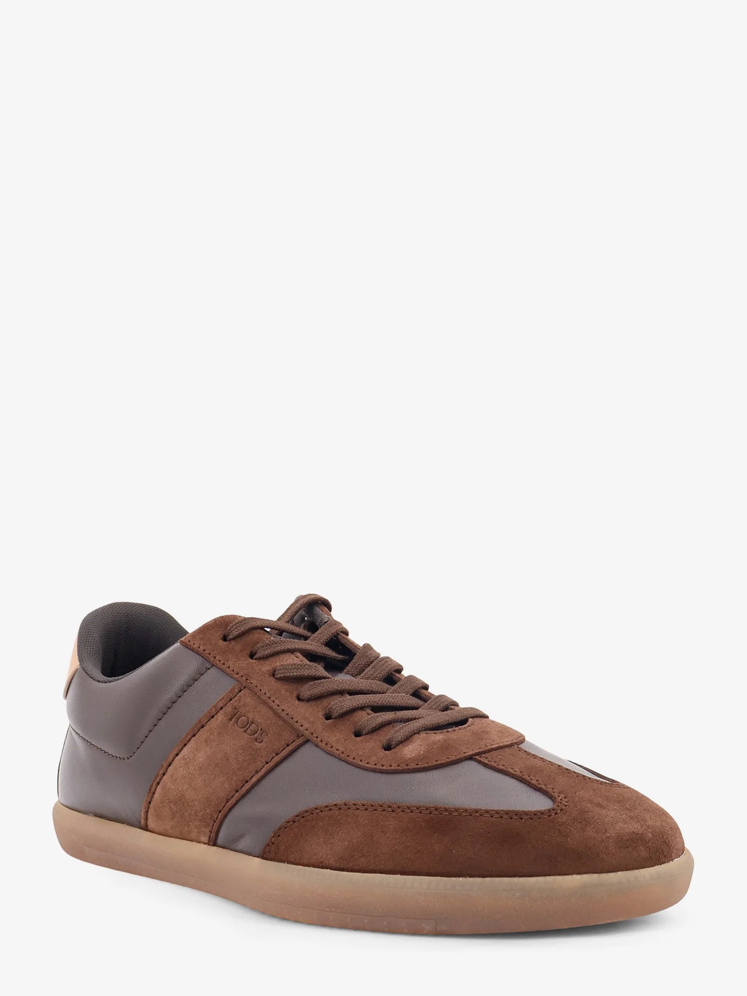 Allacciata Cassetta leather and suede sneakers