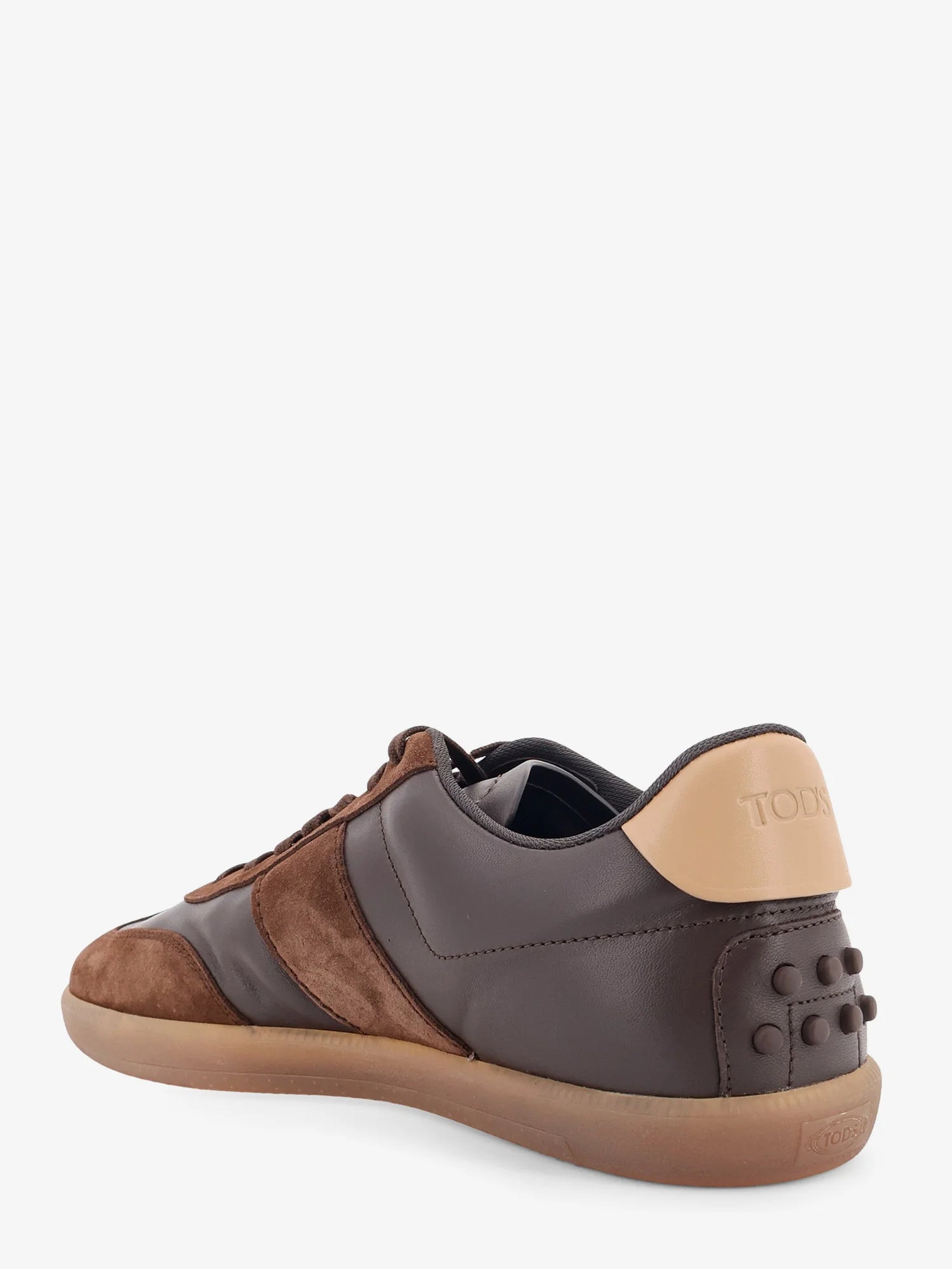 Allacciata Cassetta leather and suede sneakers