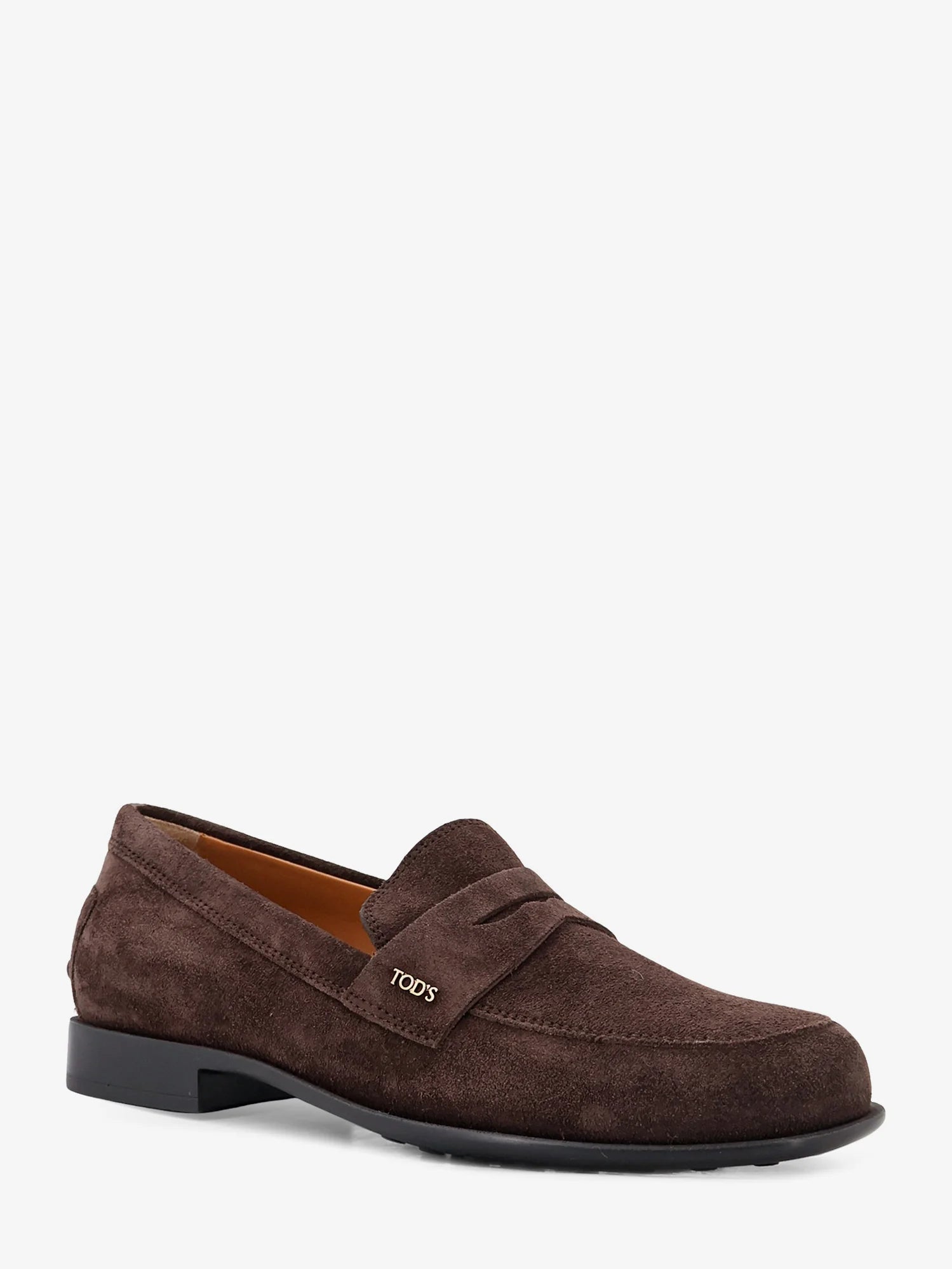 Suede loafers with side logo