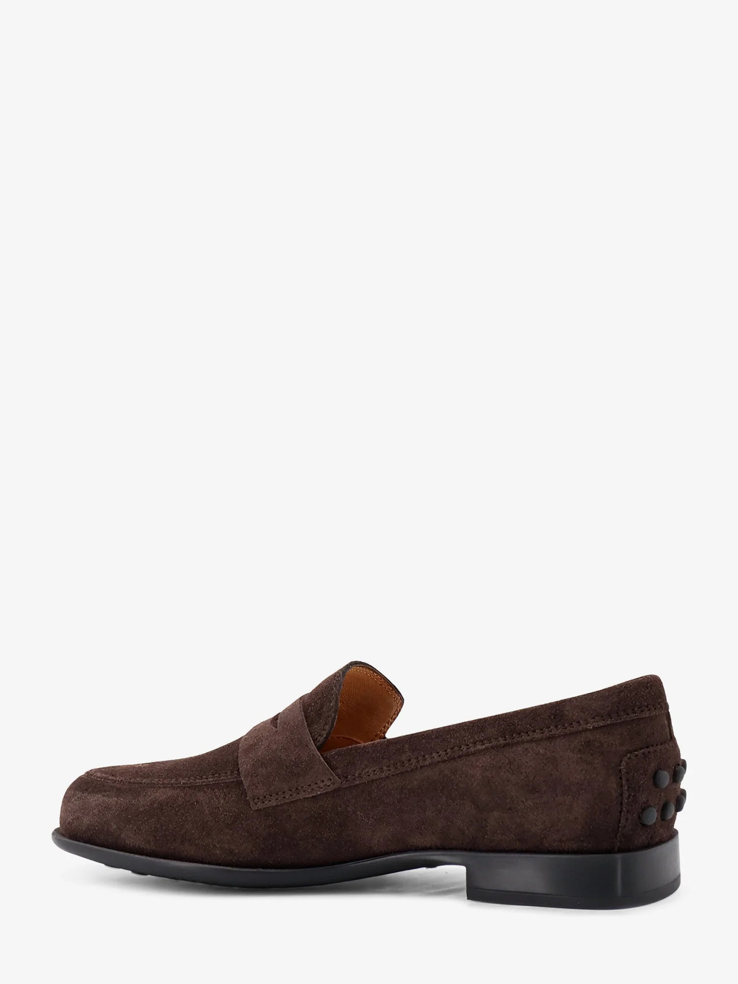Suede loafers with side logo