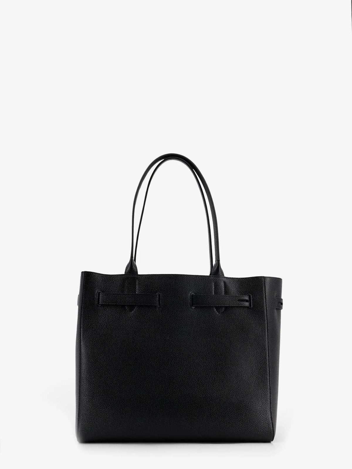Leather shoulder bag with engraved logo on the front