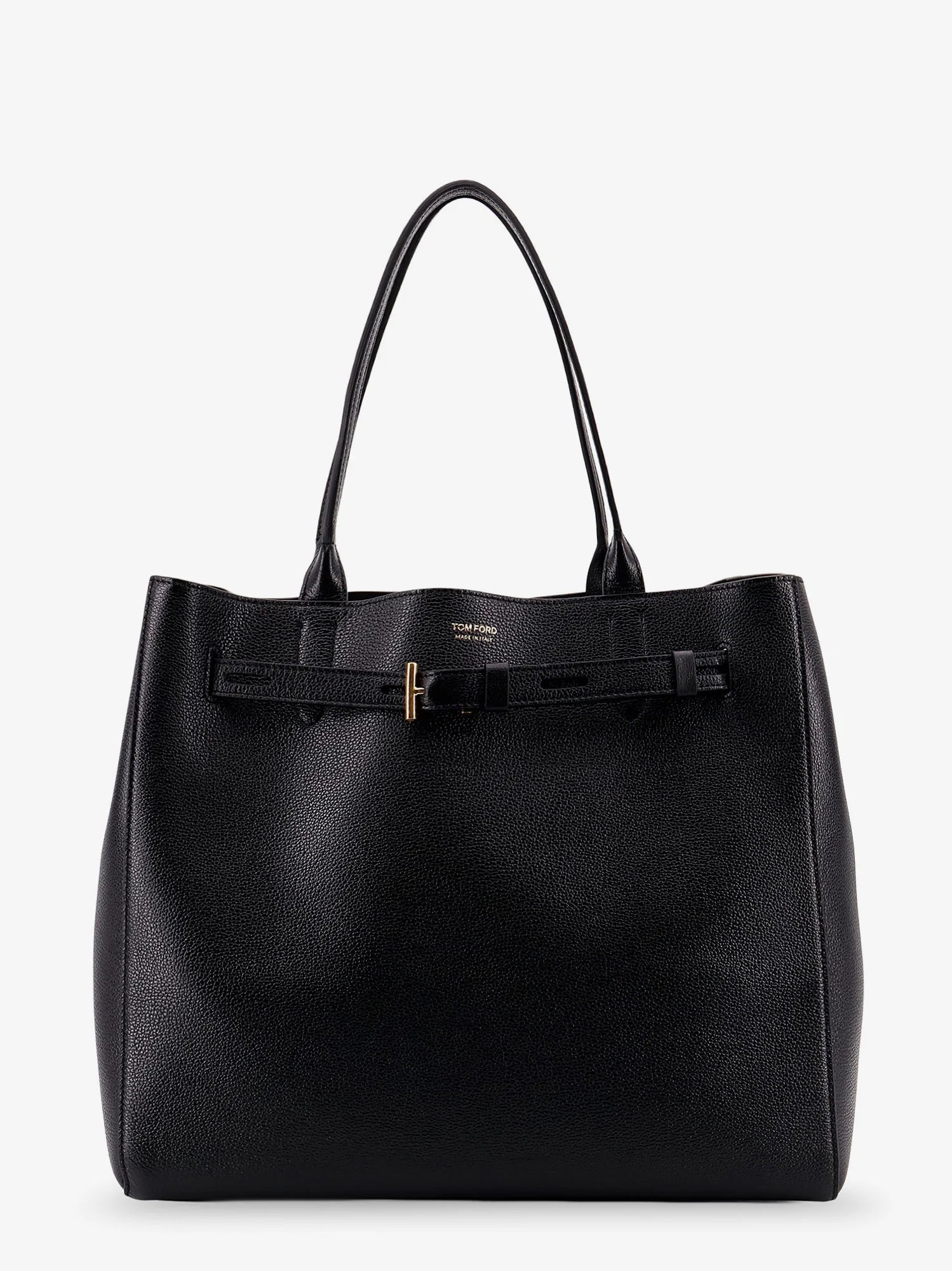 Leather shoulder bag with logo