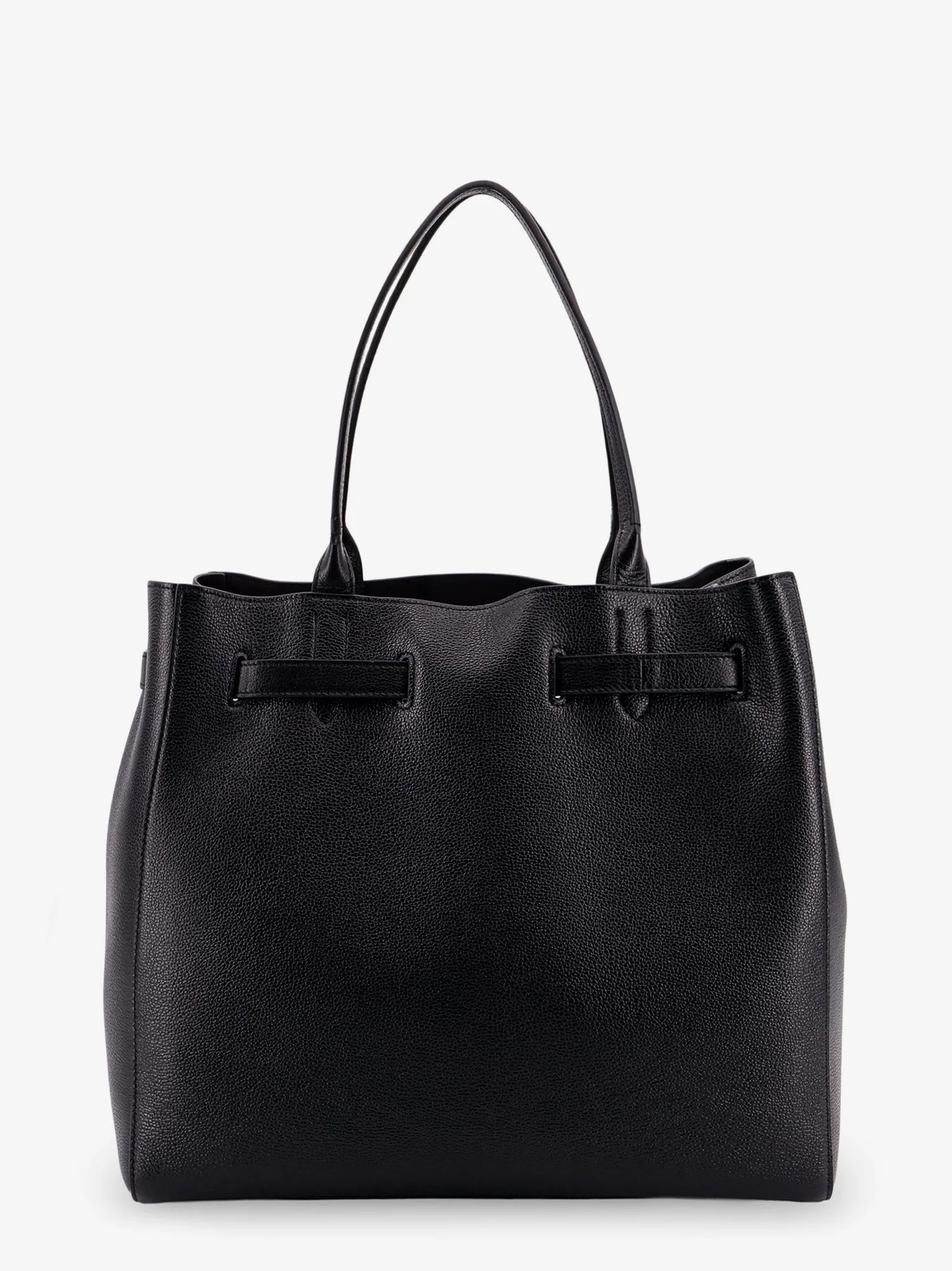 Leather shoulder bag with logo