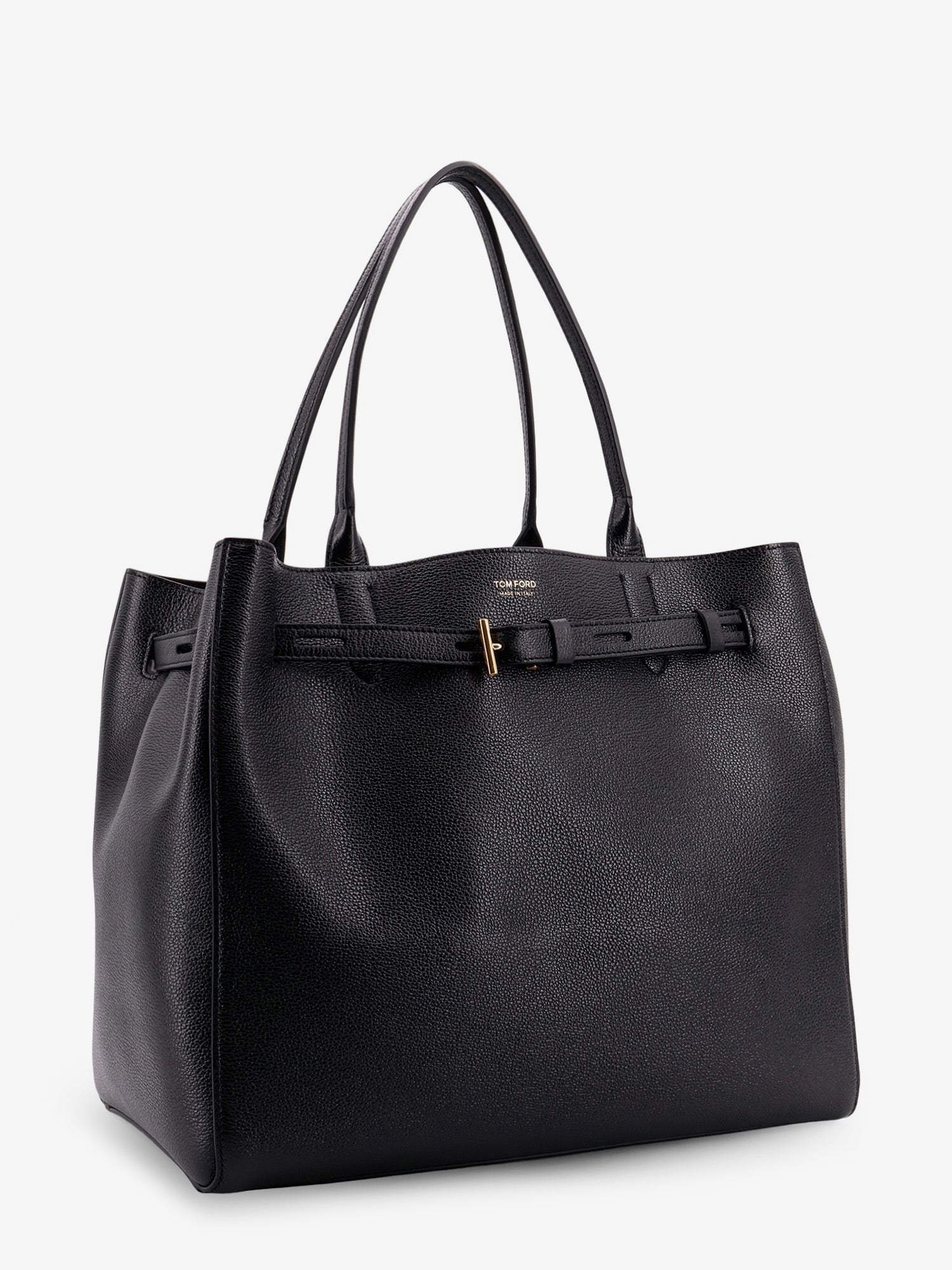 Leather shoulder bag with logo