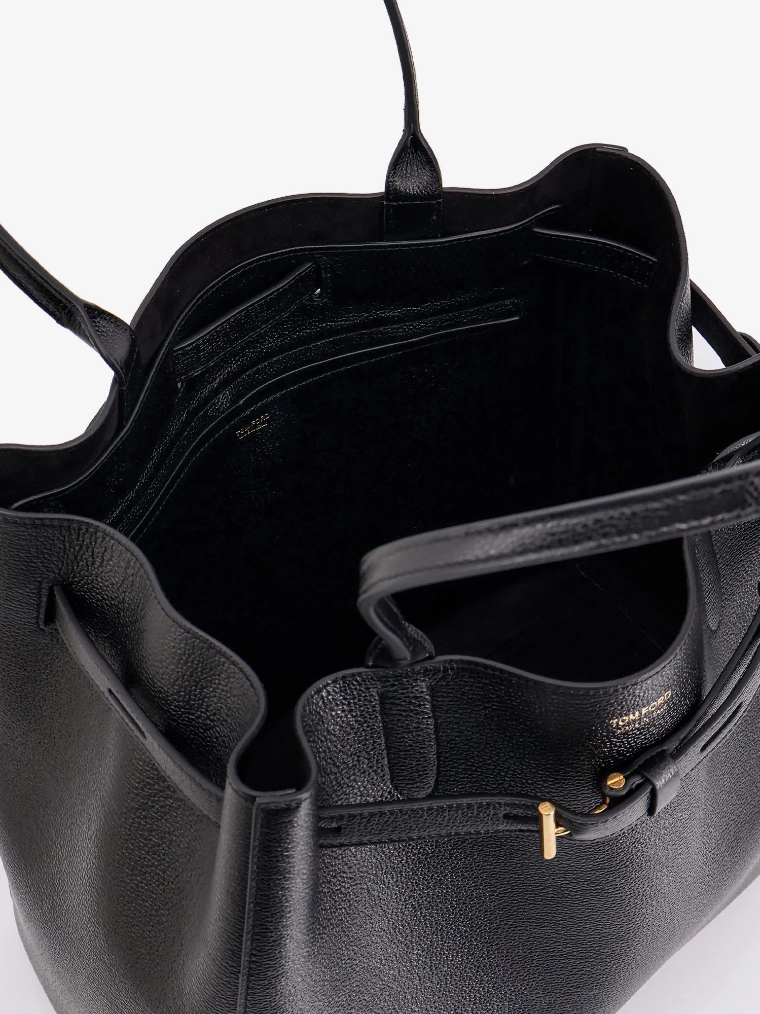Leather shoulder bag with logo