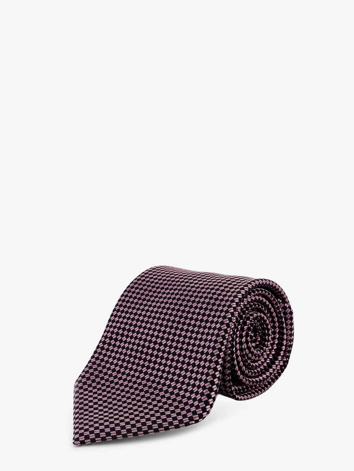 Silk tie with geometric pattern