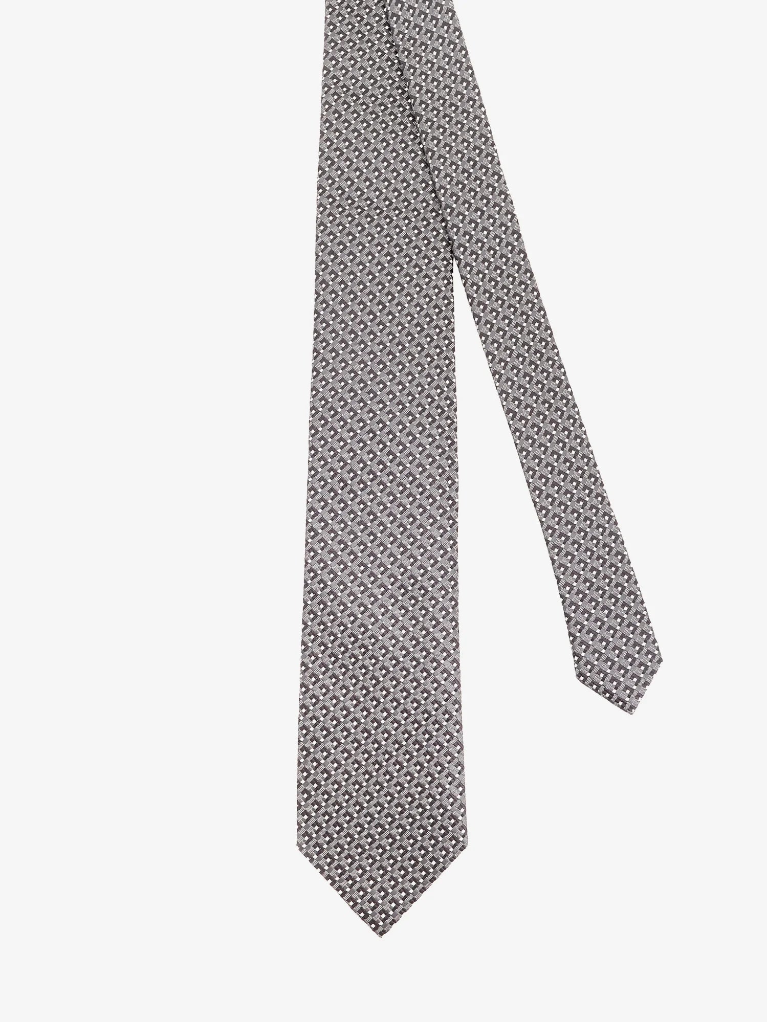Silk tie with geometric pattern