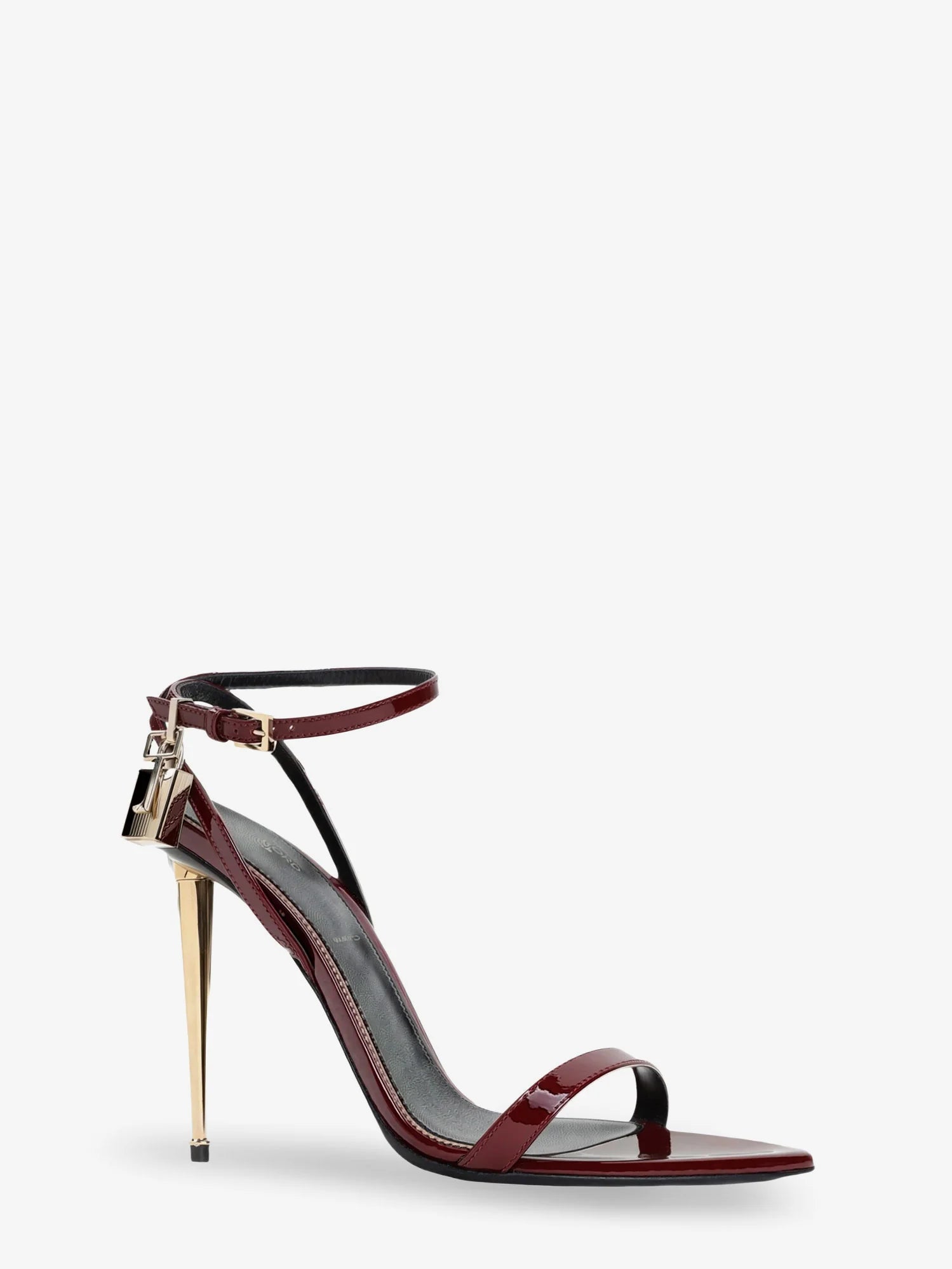 Leather sandals with metal Padlock detail