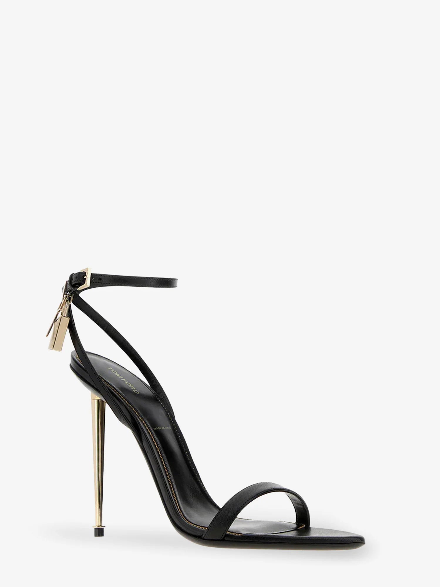 Leather sandals with metal Padlock detail