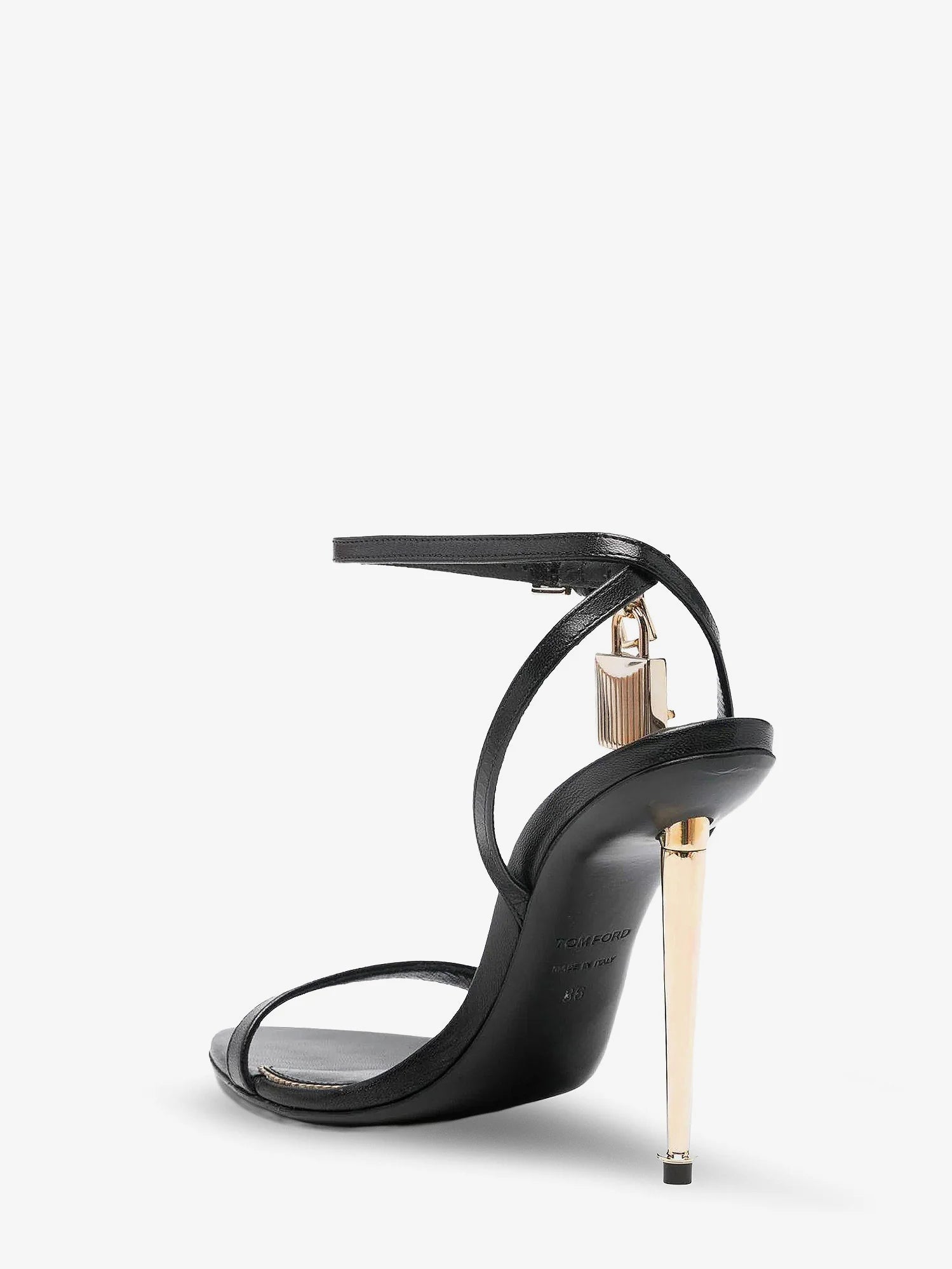 Leather sandals with metal Padlock detail