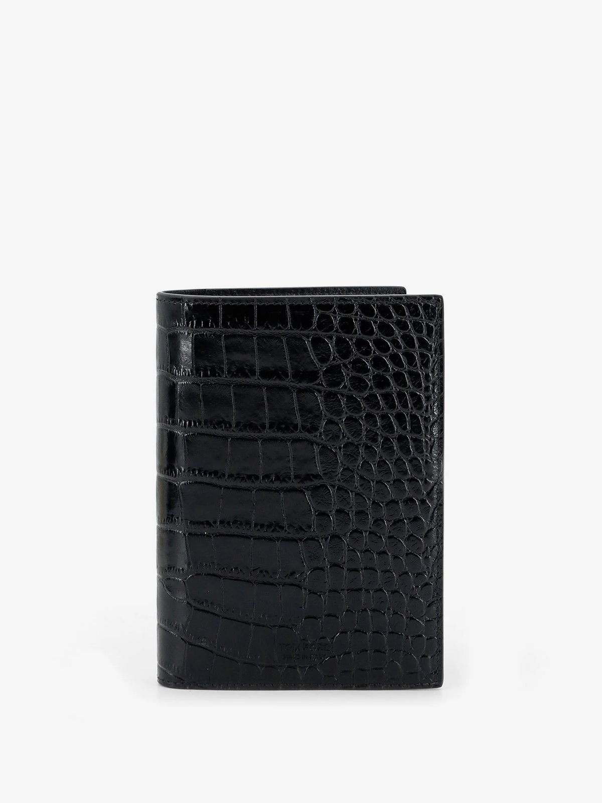 Leather wallet with crocodile print