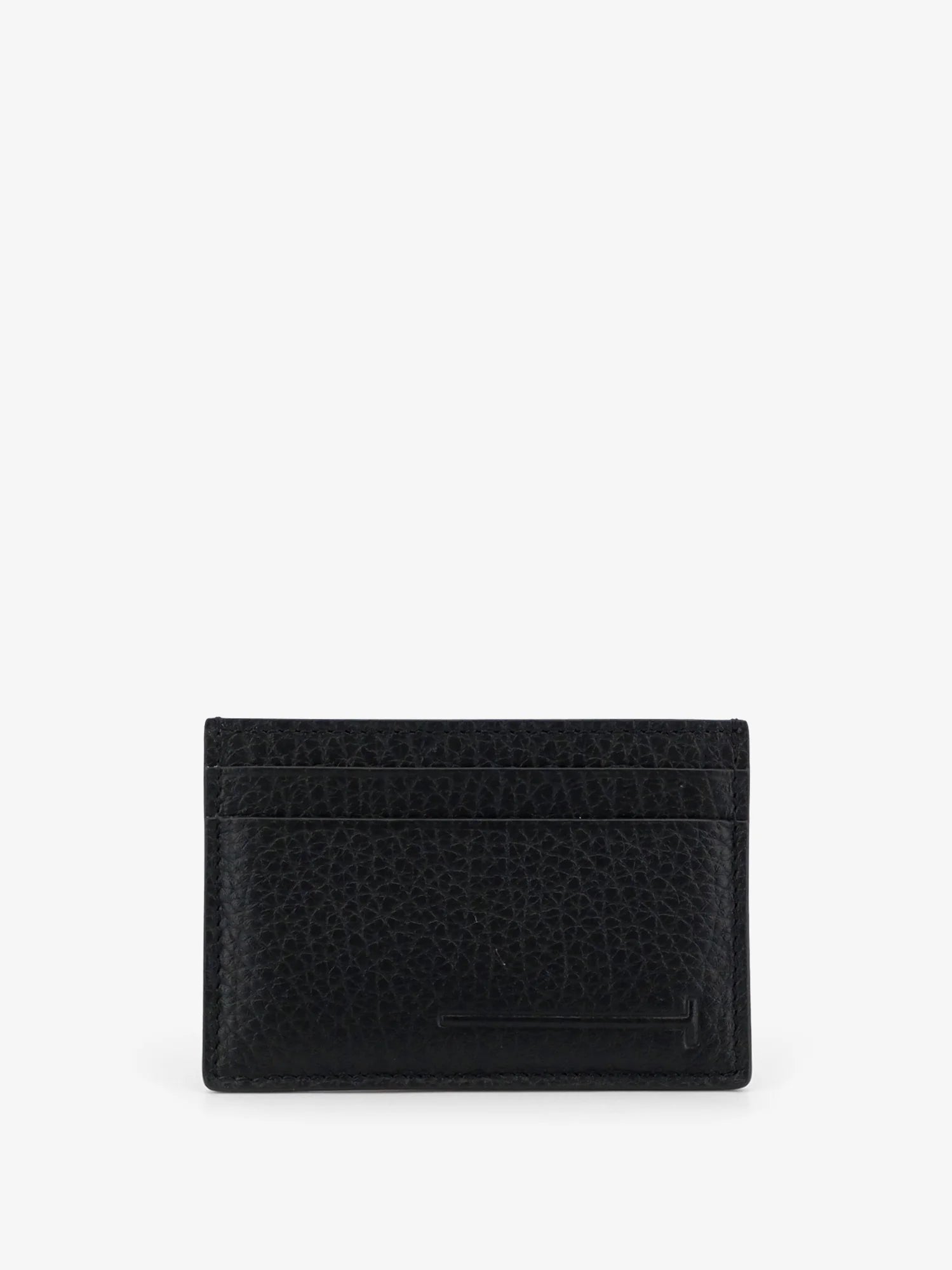 Leather card holder with embossed logo
